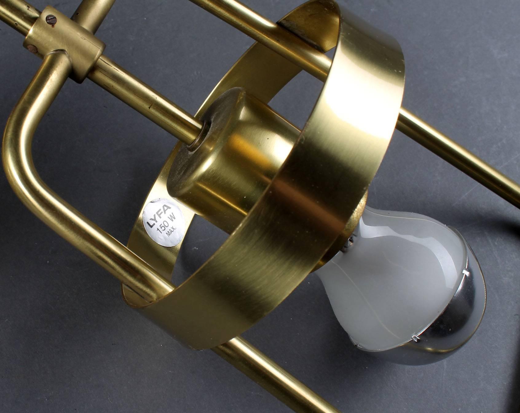 Mid-Century Modern Mid-Century Adjustable Danish Brass Pendant by Lyfa