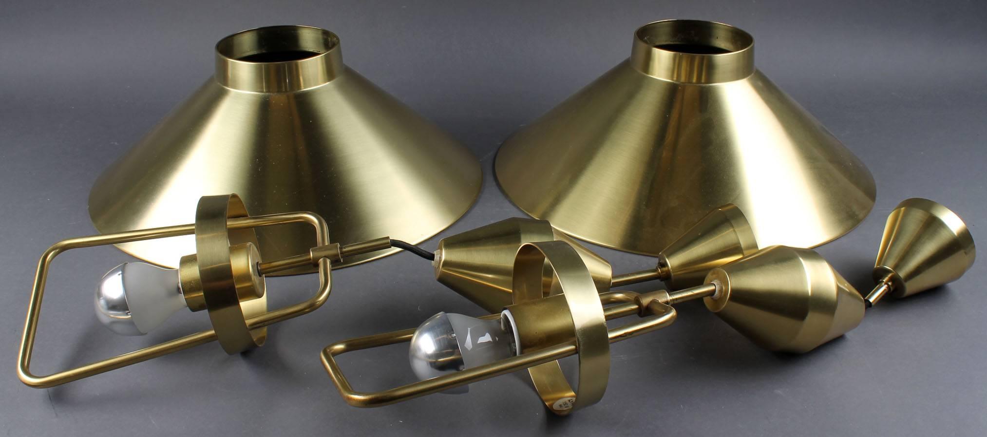 Mid-20th Century Mid-Century Adjustable Danish Brass Pendant by Lyfa