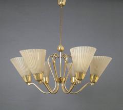 Beautiful Mid-Century Brass Chandelier