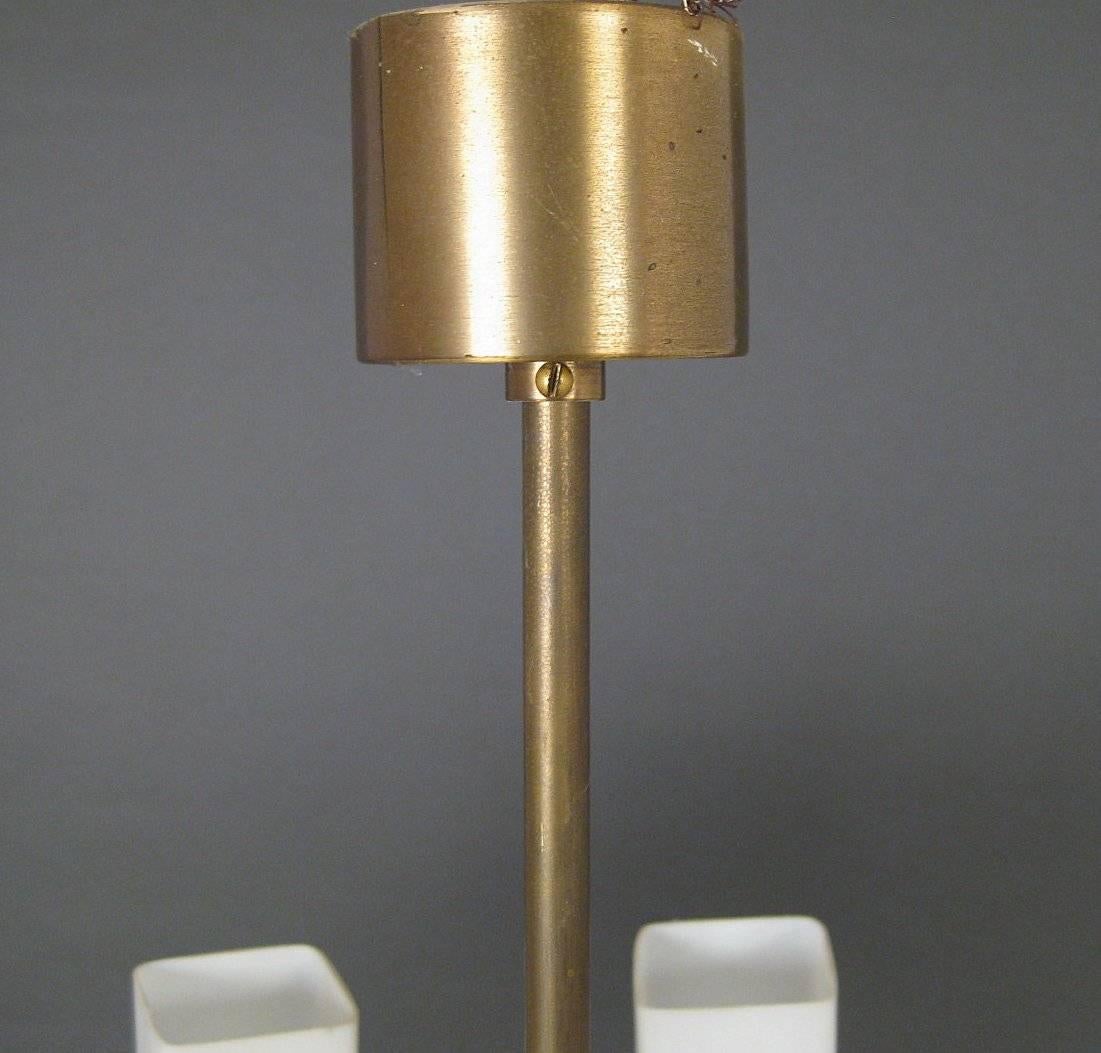 Kaiser Leuchten Twelve-Arm Brass Chandelier with Opaline Glass Shades 2
