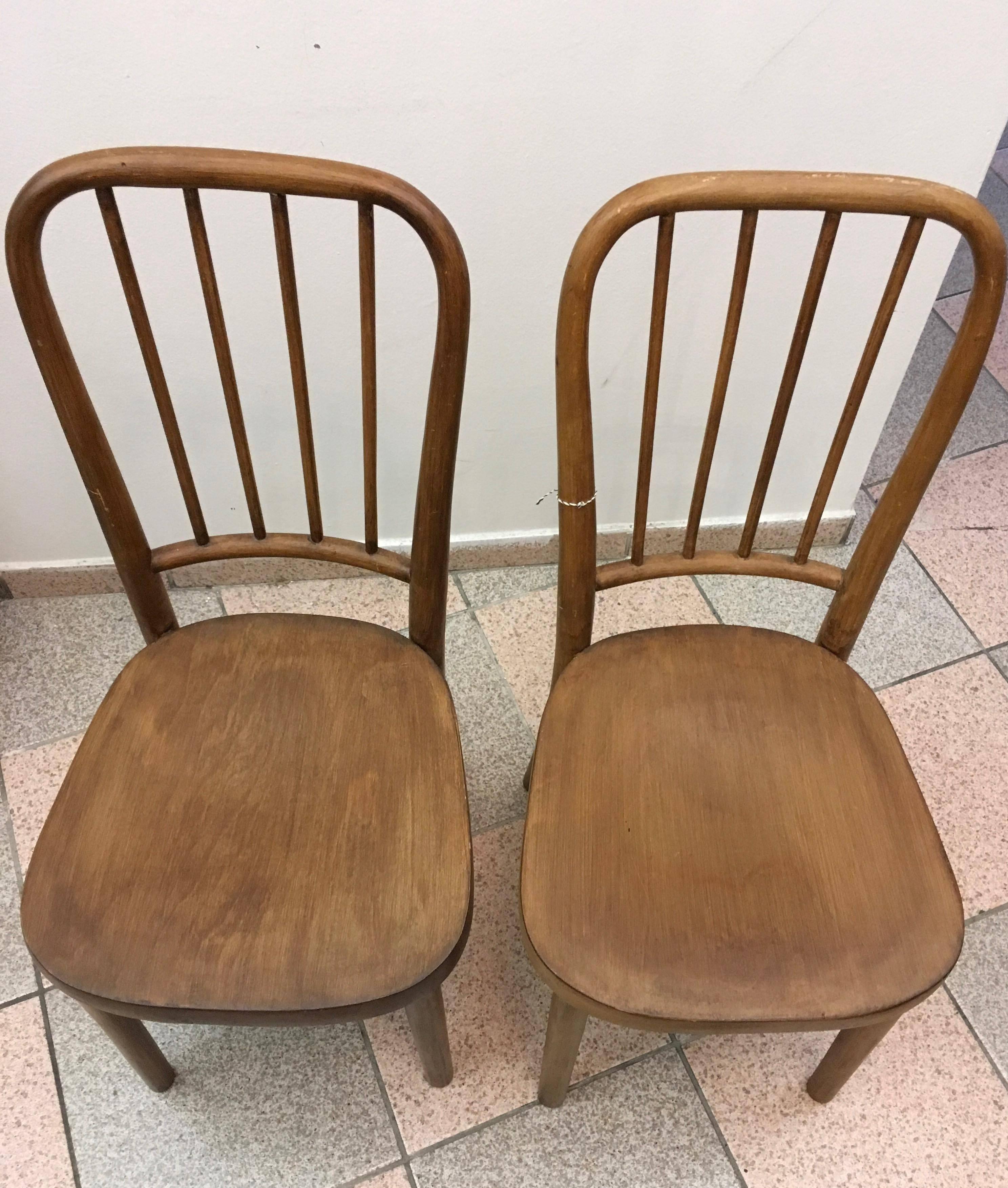 Bauhaus Pair of Chairs by Josef Frank for Thonet, Model A 63