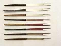 Stainless Hardwood Fondue Forks by Carl Auböck for Amboss Austria