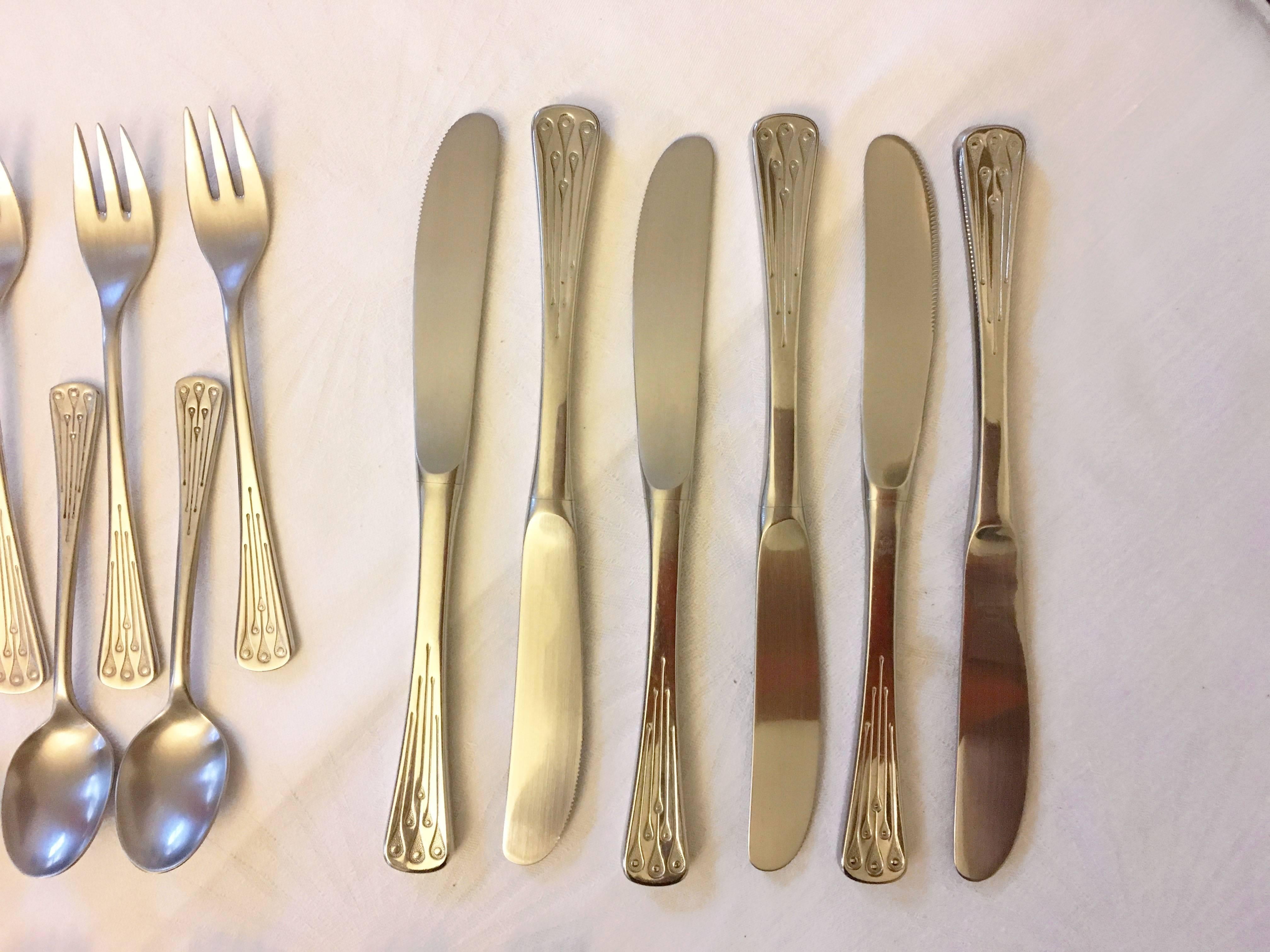 Mid-Century Modern Flatware, Cutlery Set by Berndorf Model 9100, Charleston For Sale