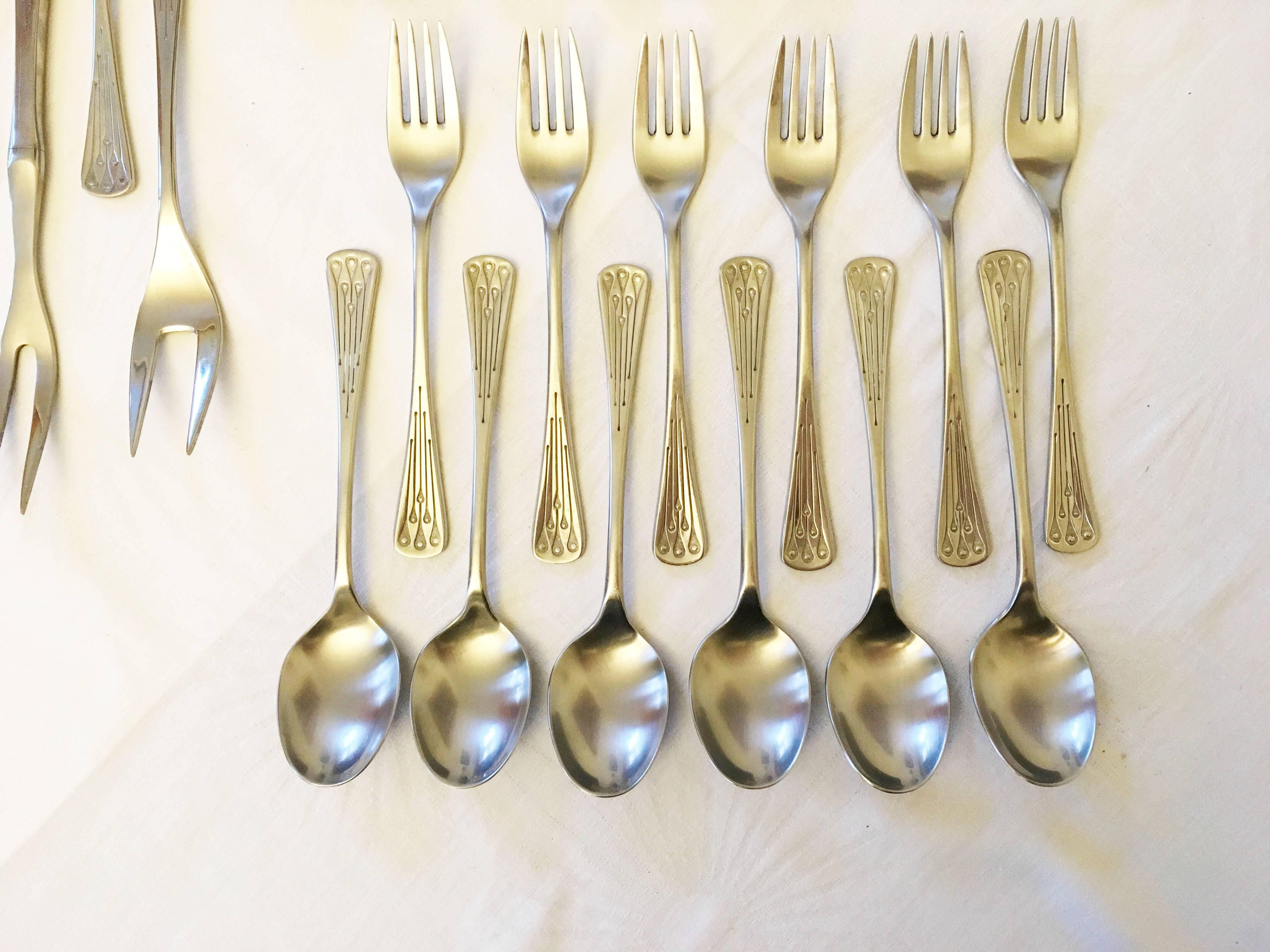 Austrian Flatware, Cutlery Set by Berndorf Model 9100, Charleston For Sale