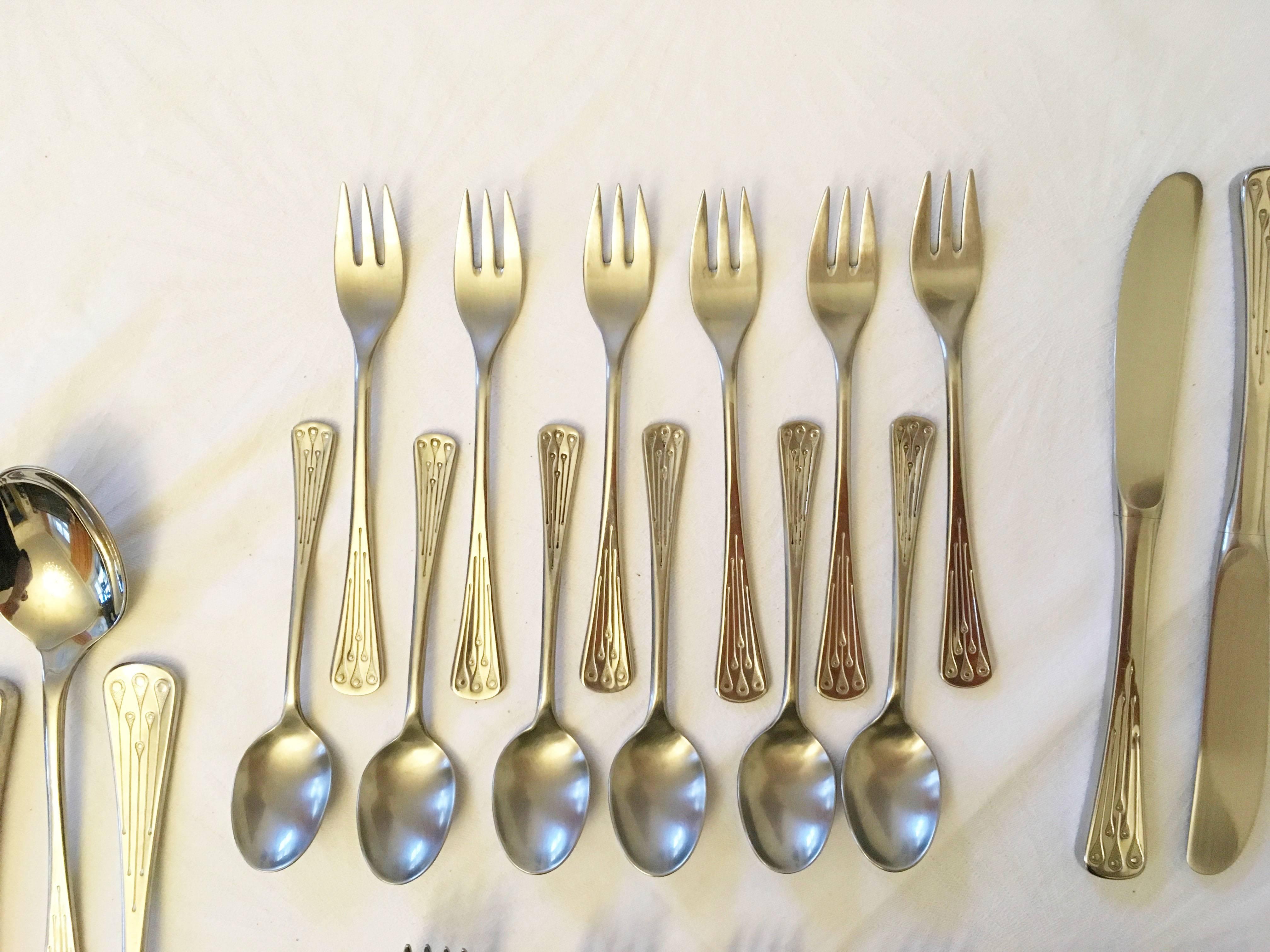 Flatware, Cutlery Set by Berndorf Model 9100, Charleston In Good Condition For Sale In Vienna, AT