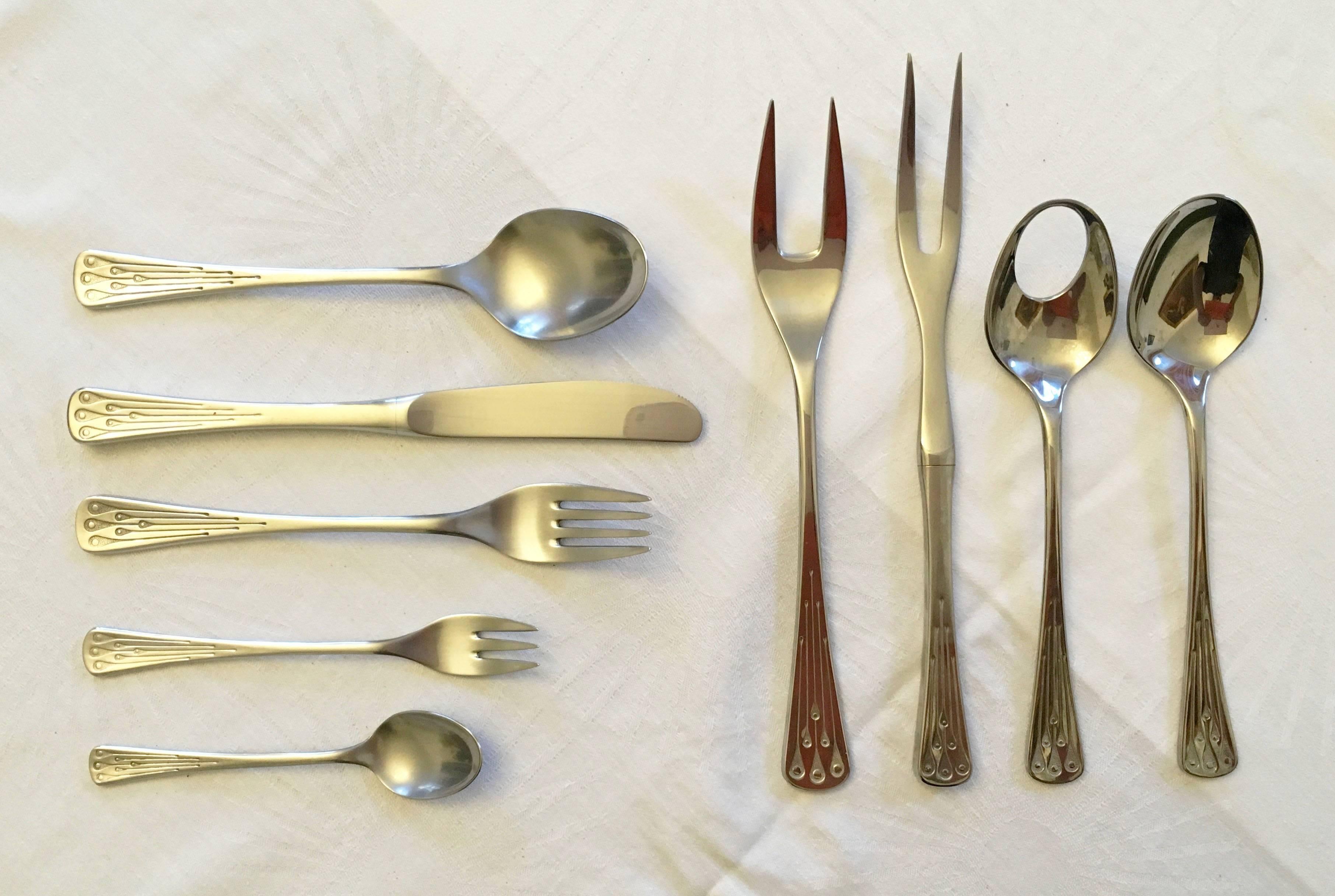 Late 20th Century Flatware, Cutlery Set by Berndorf Model 9100, Charleston For Sale