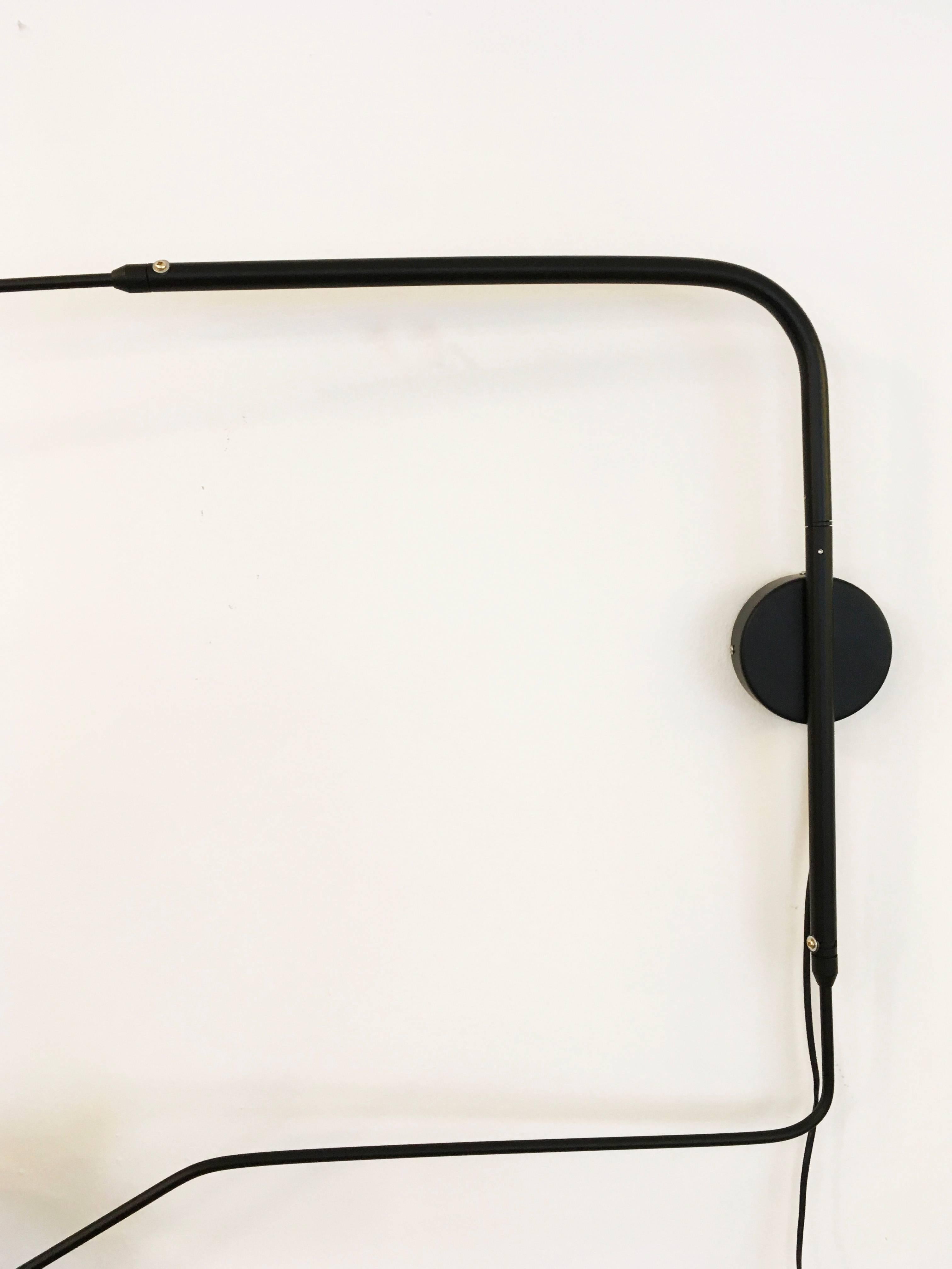 Steel Sconce with Two Rotating Arms in the Style of Serge Mouille