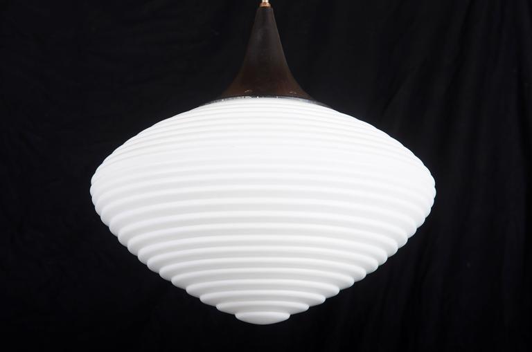 Mid-20th Century Large Opaline Glass Pendant For Sale