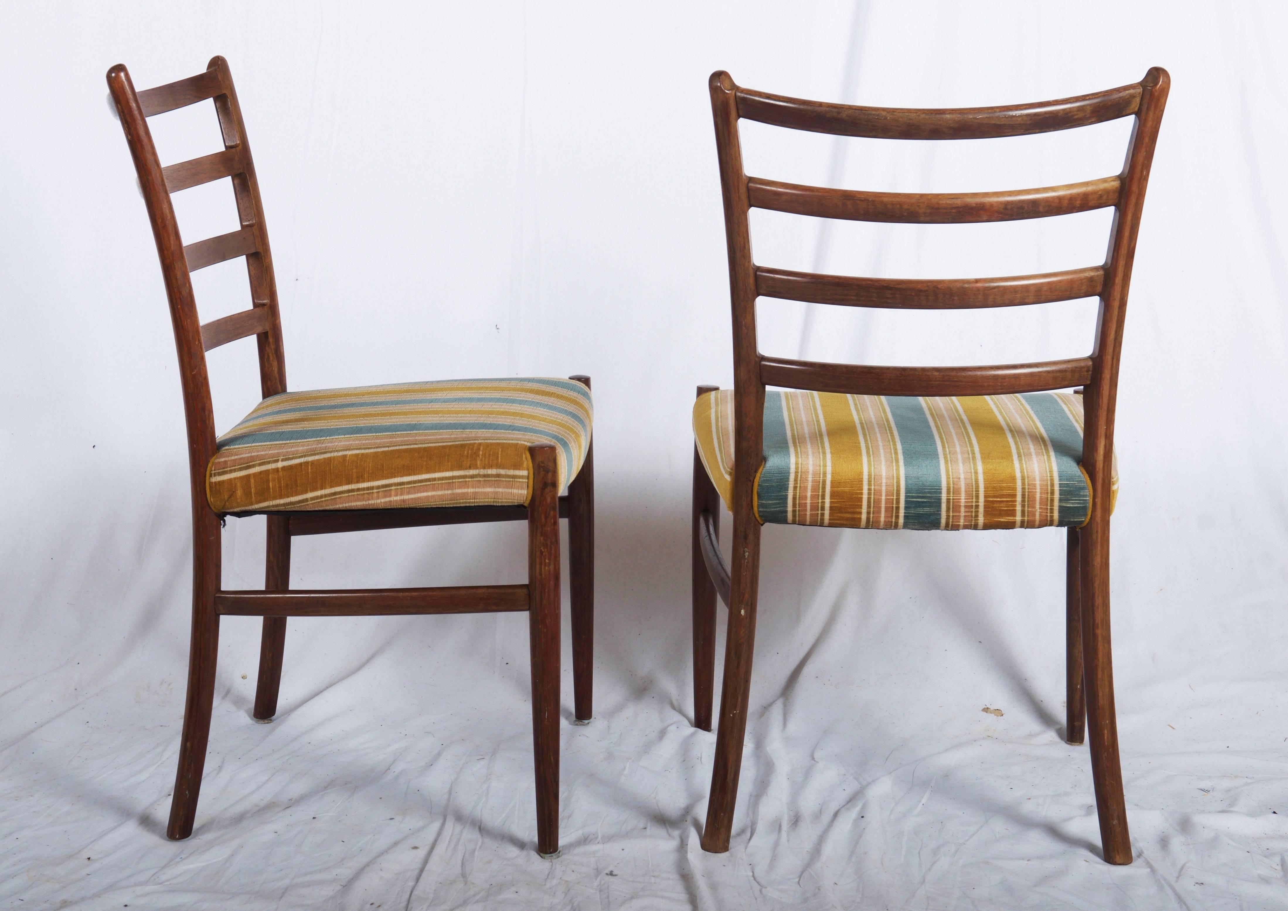 Scandinavian Modern Set of Four Danish Hardwood Dining Chairs by Johannes Andersen For Sale