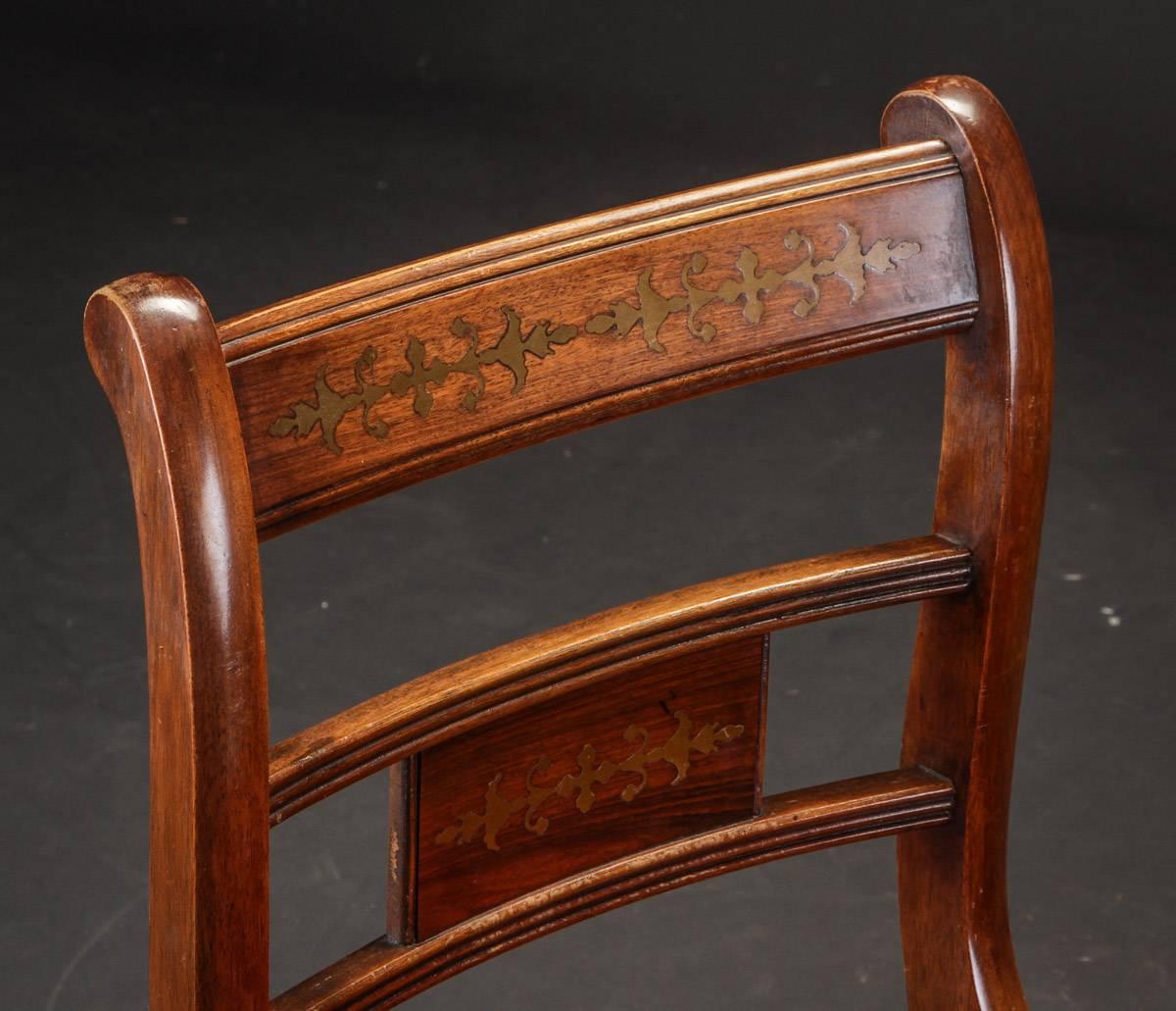 British Set of Six English Regency Mahogany Chairs