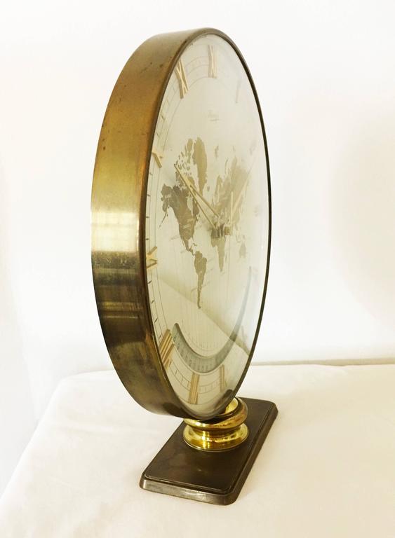 Big Kienzle Weltzeituhr Modernist Table World Timer Zone Clock For