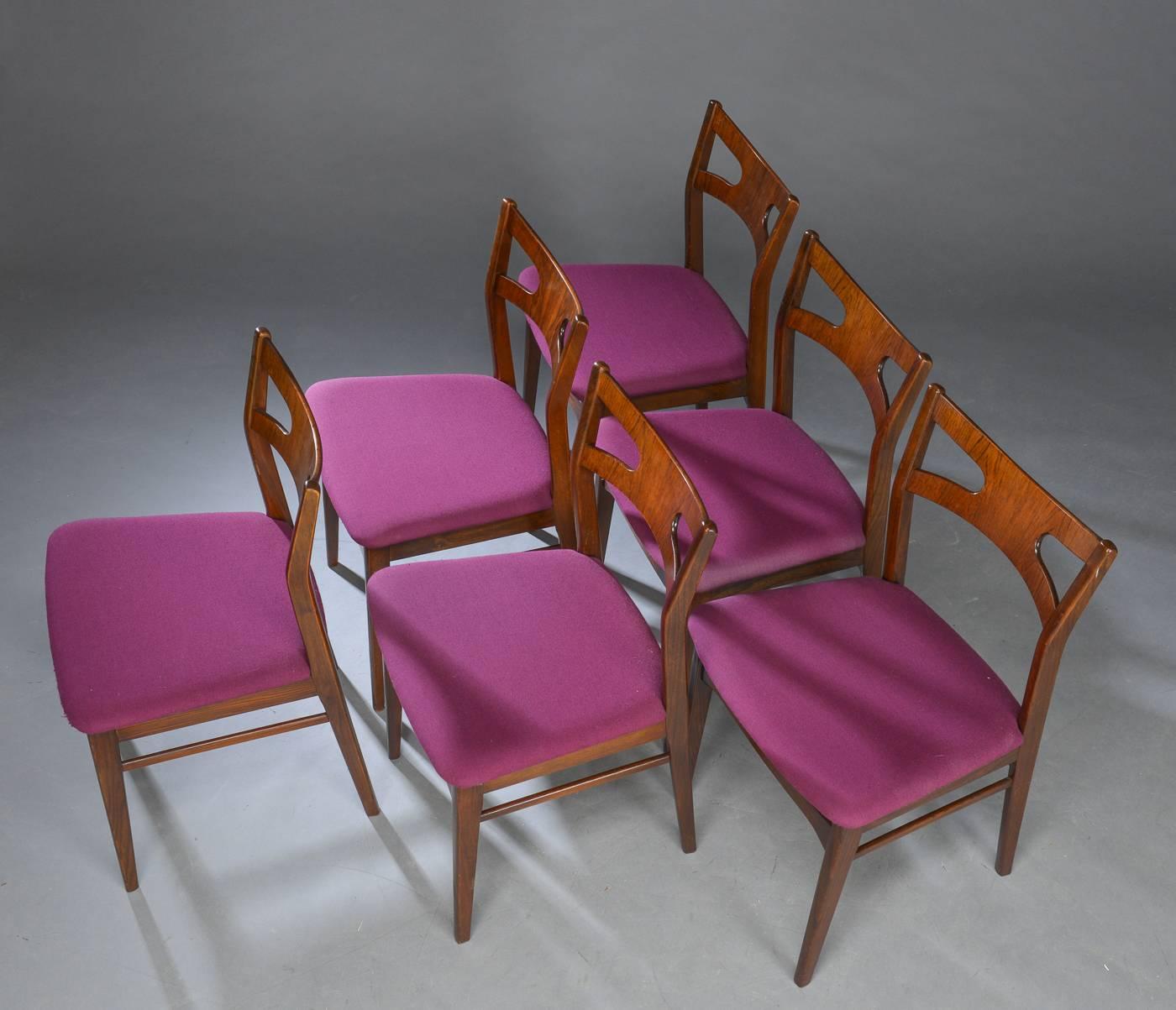 Scandinavian Modern Set of Six Harwood Danish Dining Chairs