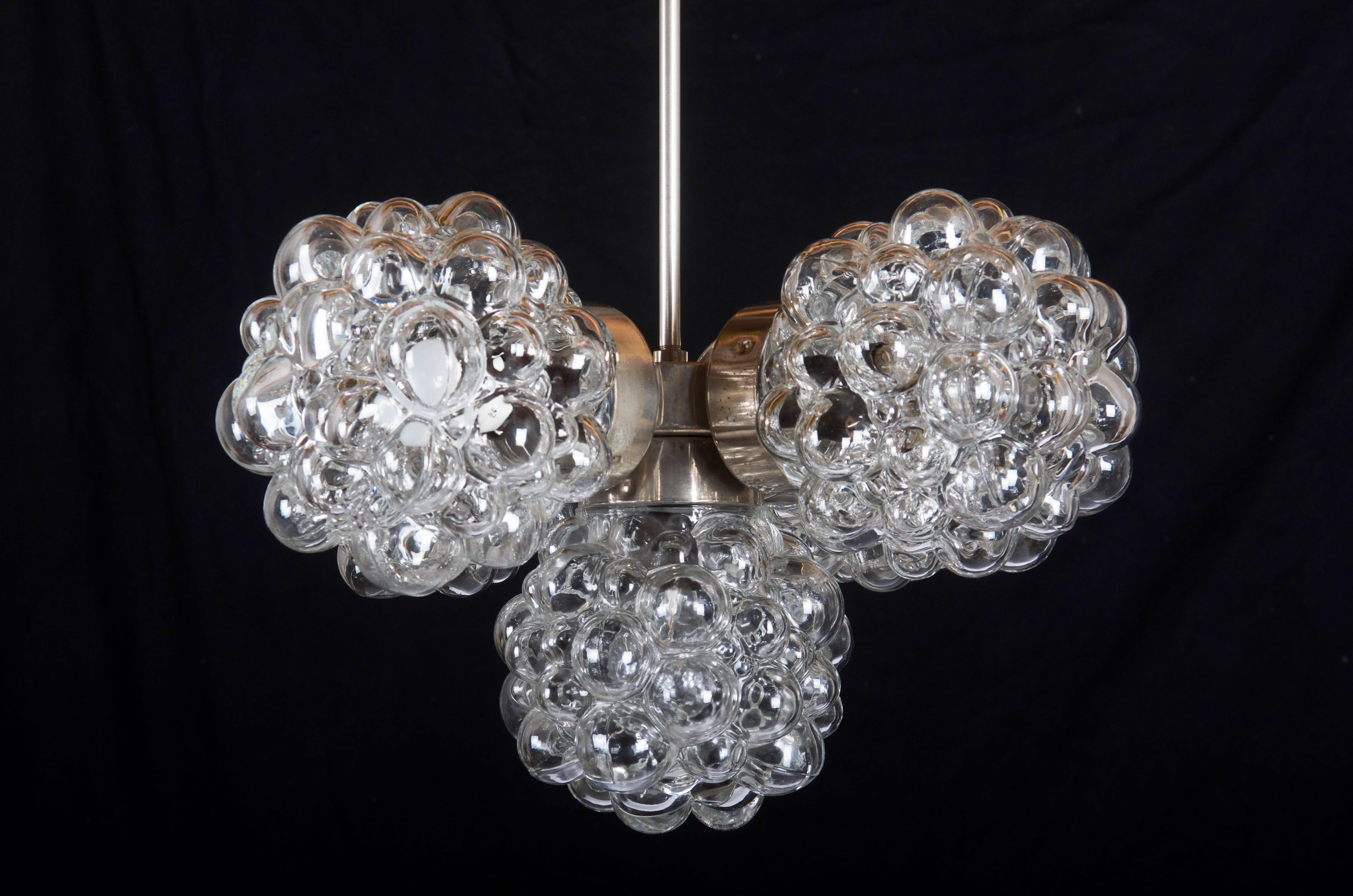European Bubble Glass Chandelier by Helena Tynell For Sale