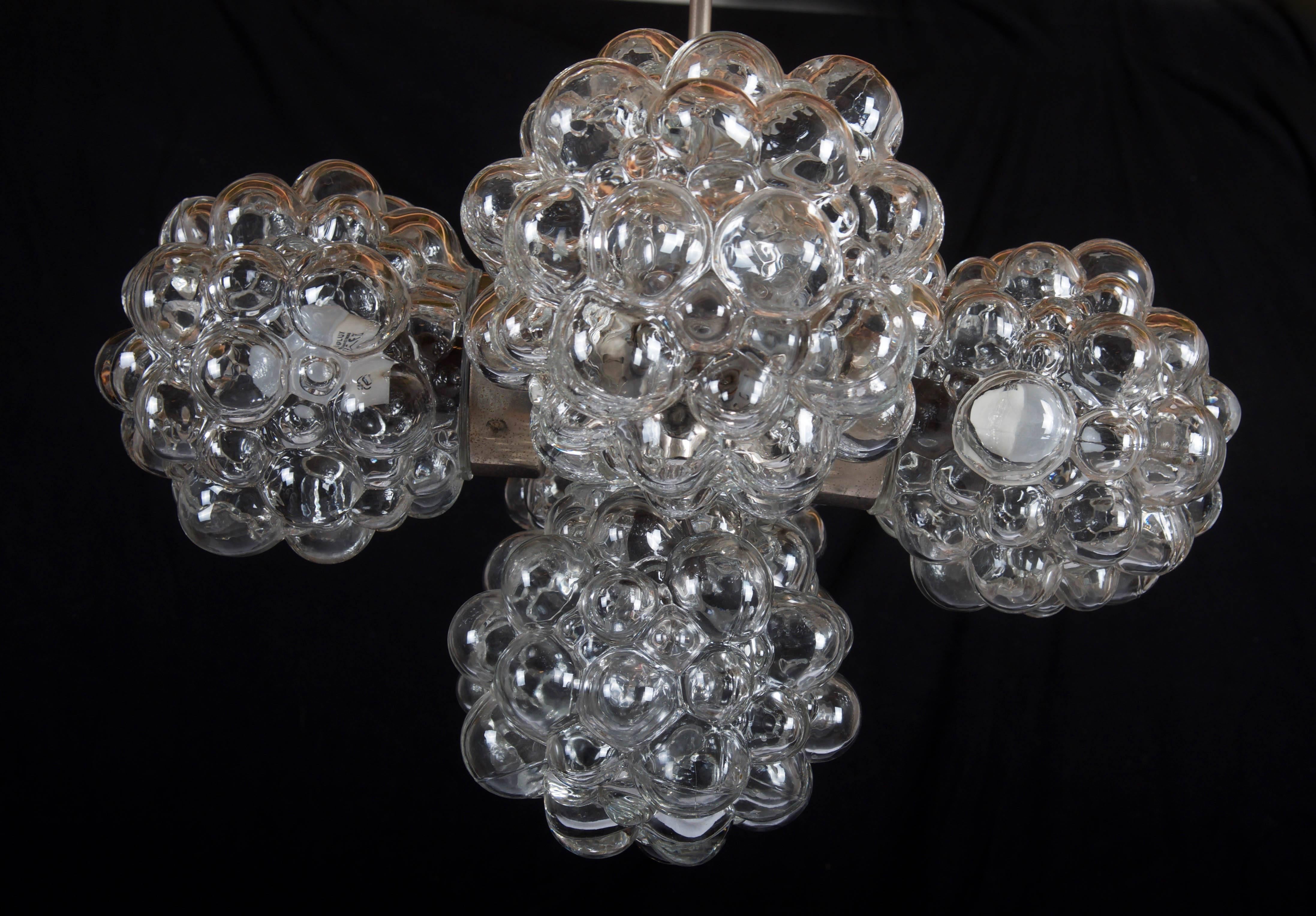 Late 20th Century Bubble Glass Chandelier by Helena Tynell For Sale