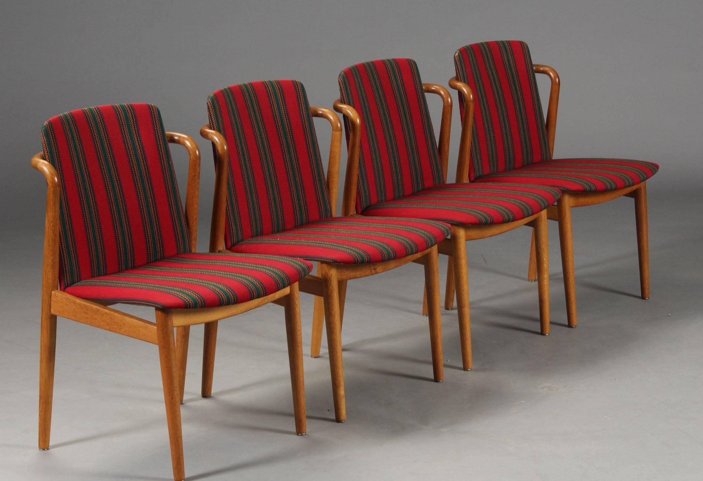 Oak Set of Four Dining Chairs Attributed to Hans Olsen