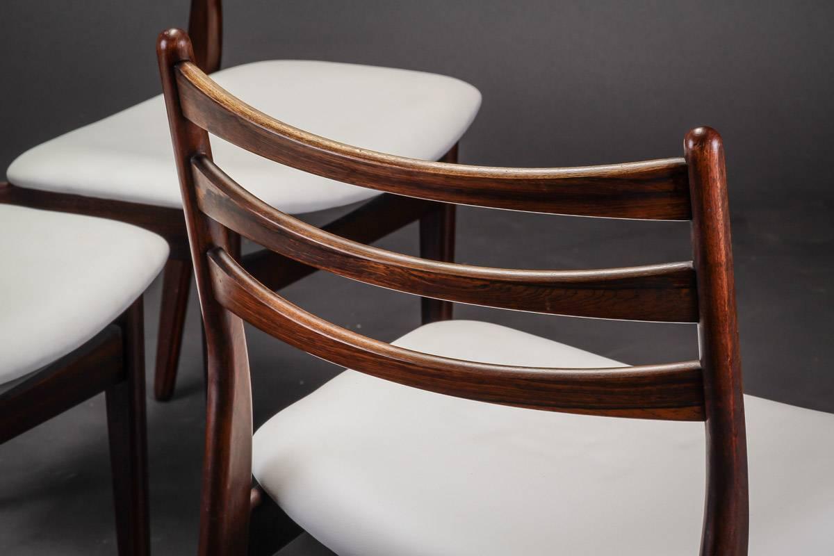 Scandinavian Modern Set of Four Hardwood Swedish Dinning Chairs
