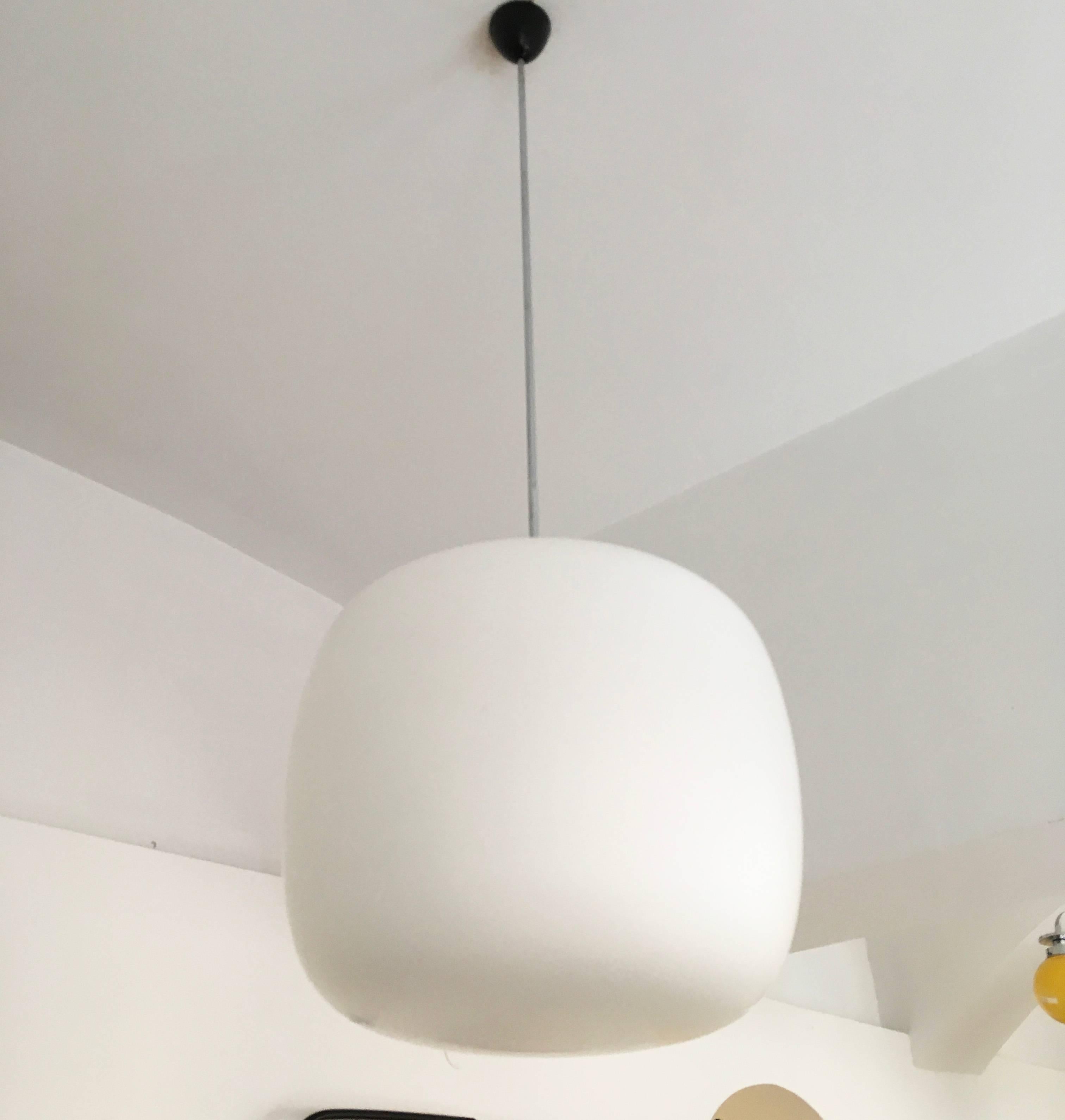 Late 20th Century Huge Opaline Glass Pendant For Sale