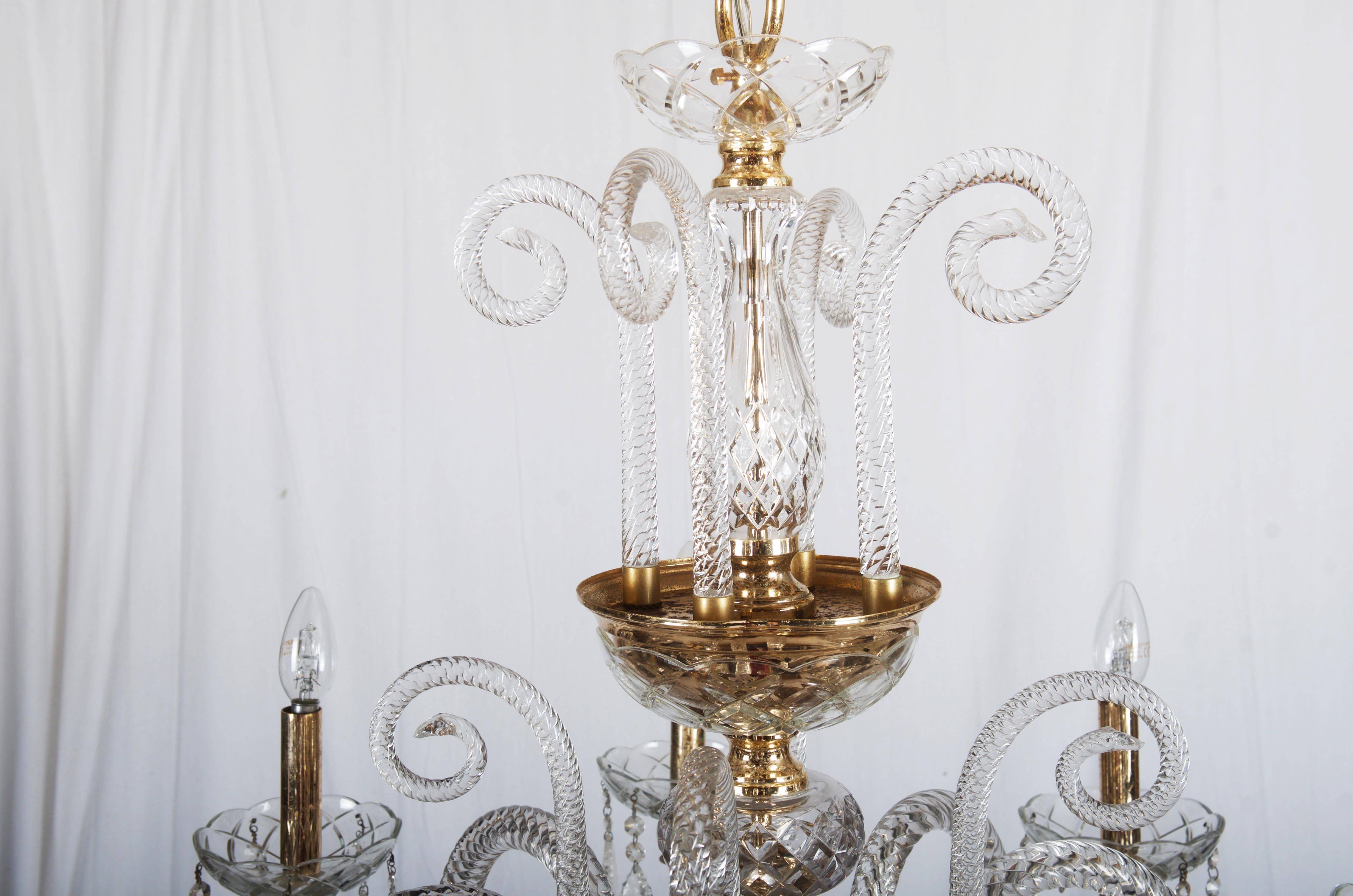 Regency Superbe lustre en verre de Bohème en vente