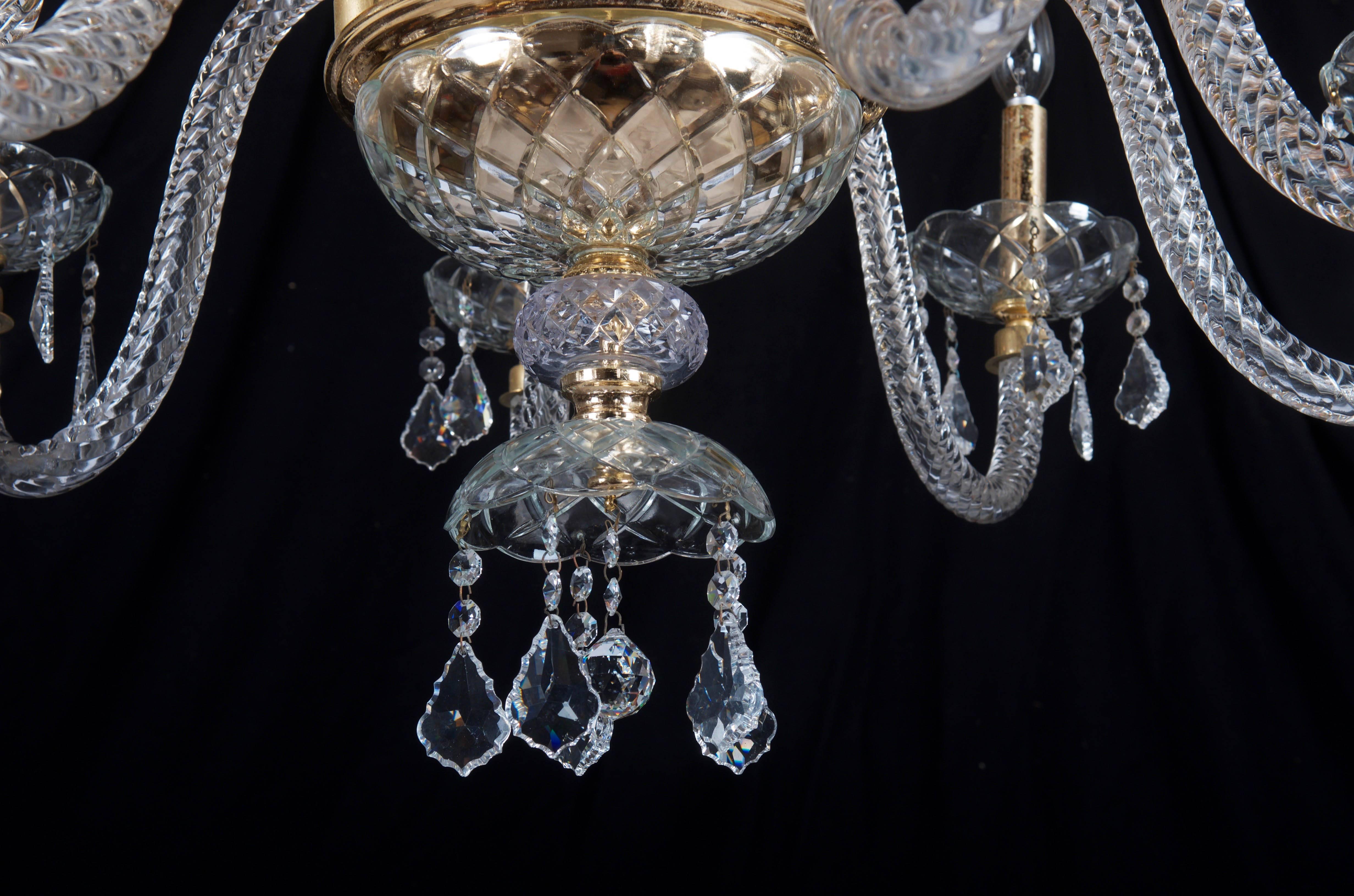 Czech Stunning Bohemian Glass Chandelier For Sale