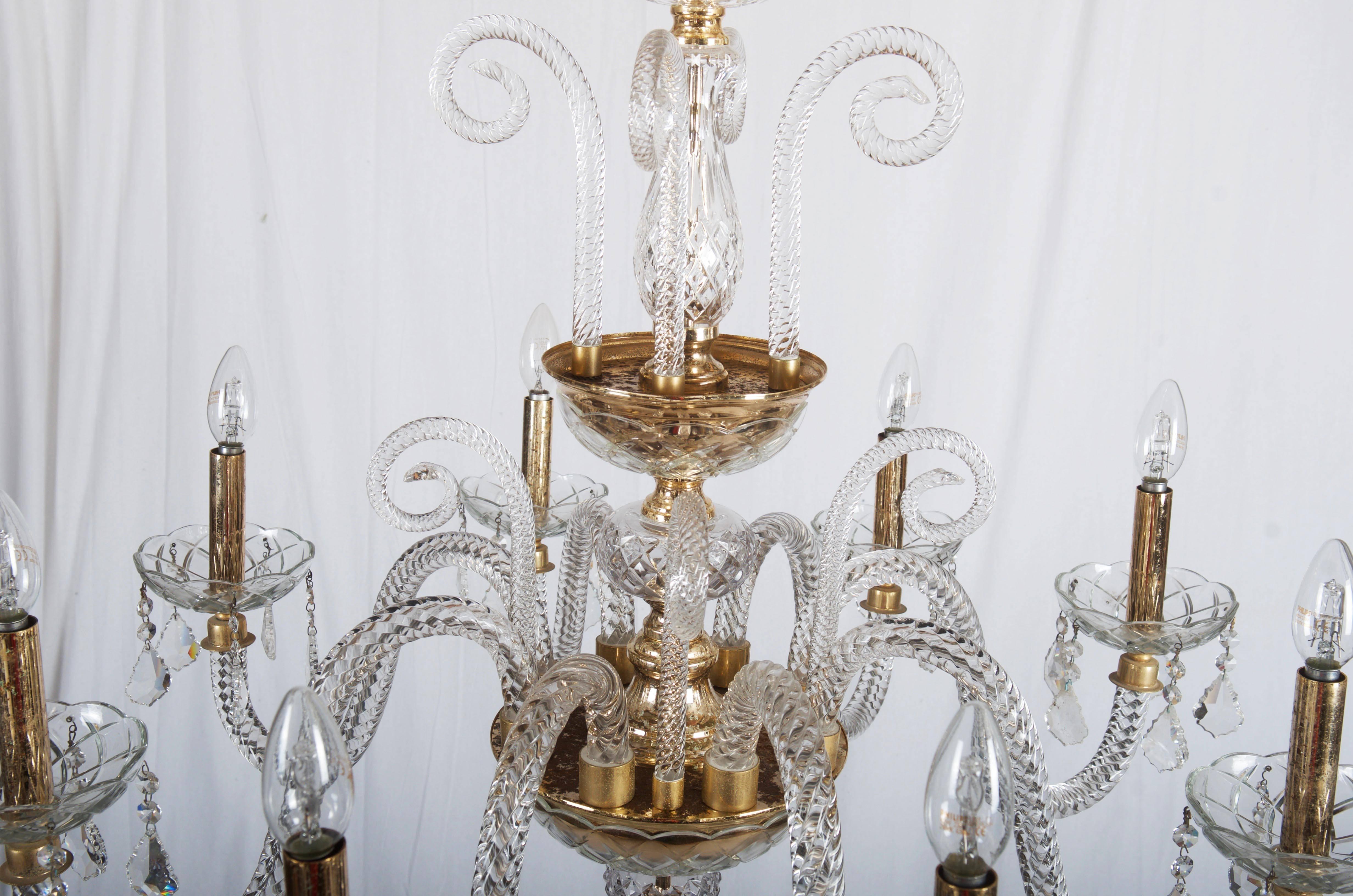 Stunning Bohemian Glass Chandelier In Excellent Condition For Sale In Vienna, AT