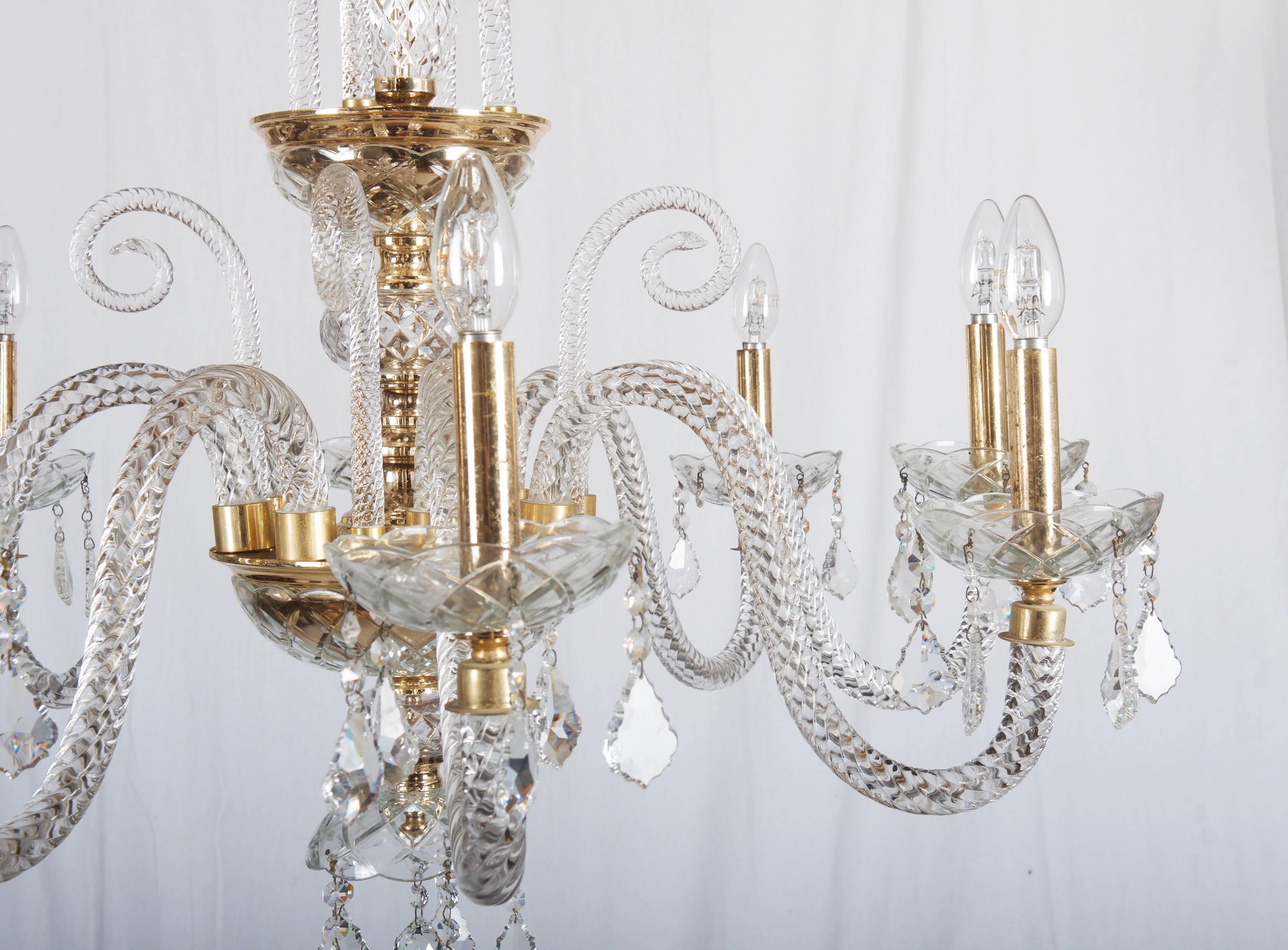 Late 20th Century Stunning Bohemian Glass Chandelier For Sale