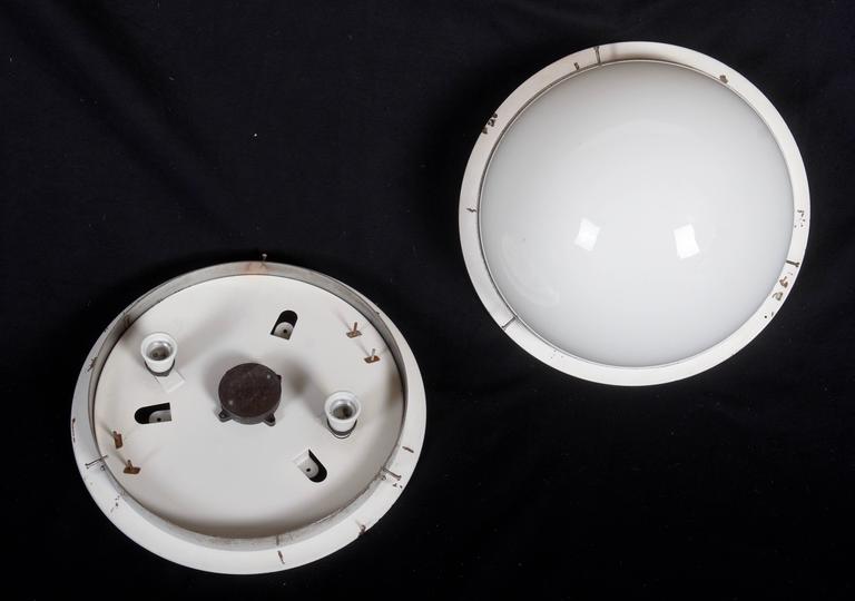 Mid-20th Century Huge Wall Lights, Sconces with Opaline Glass Shade For Sale