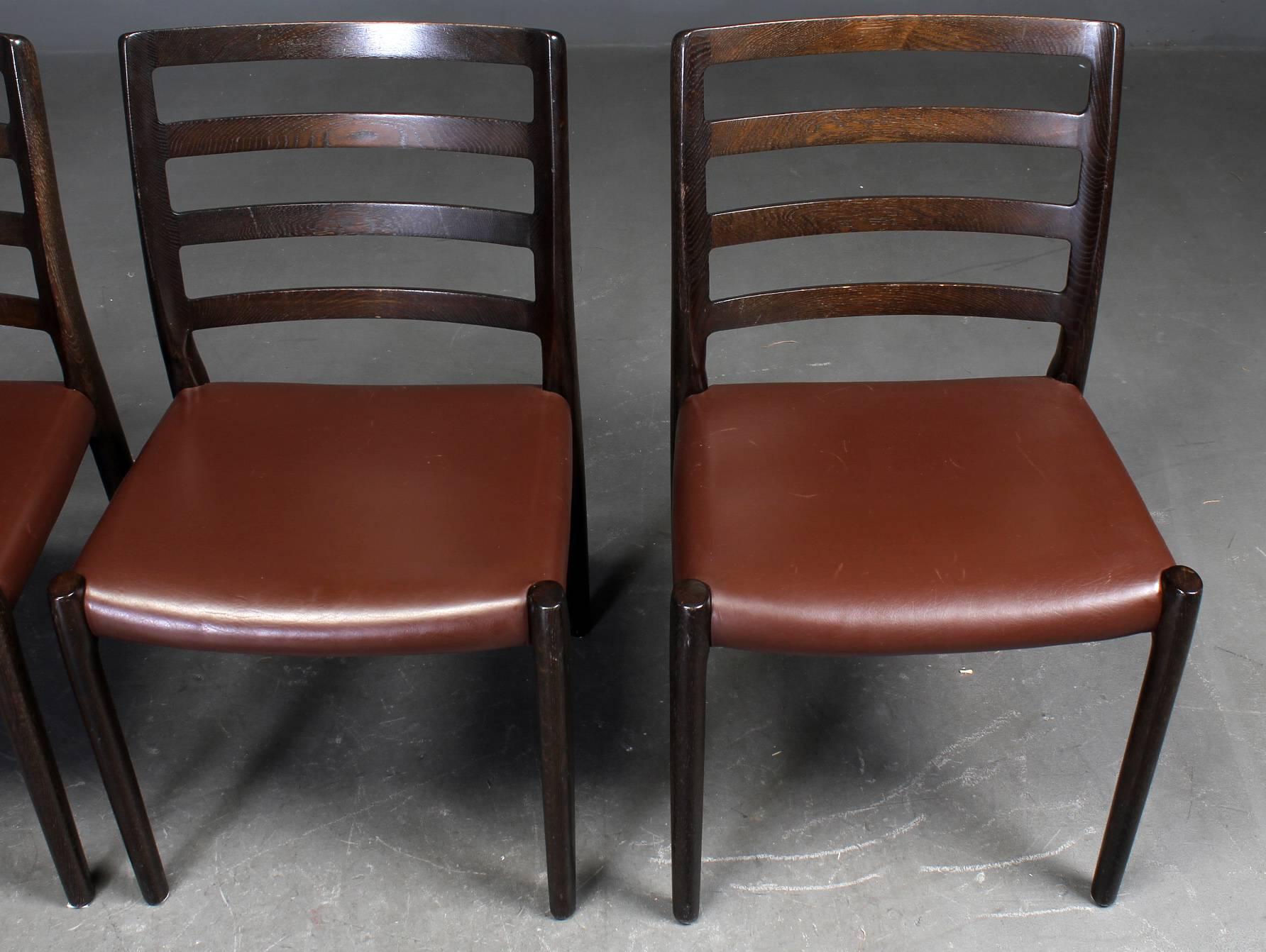 Late 20th Century Set of Six Oak Dining Chairs by Niels O. Moller for J.L.Moller For Sale