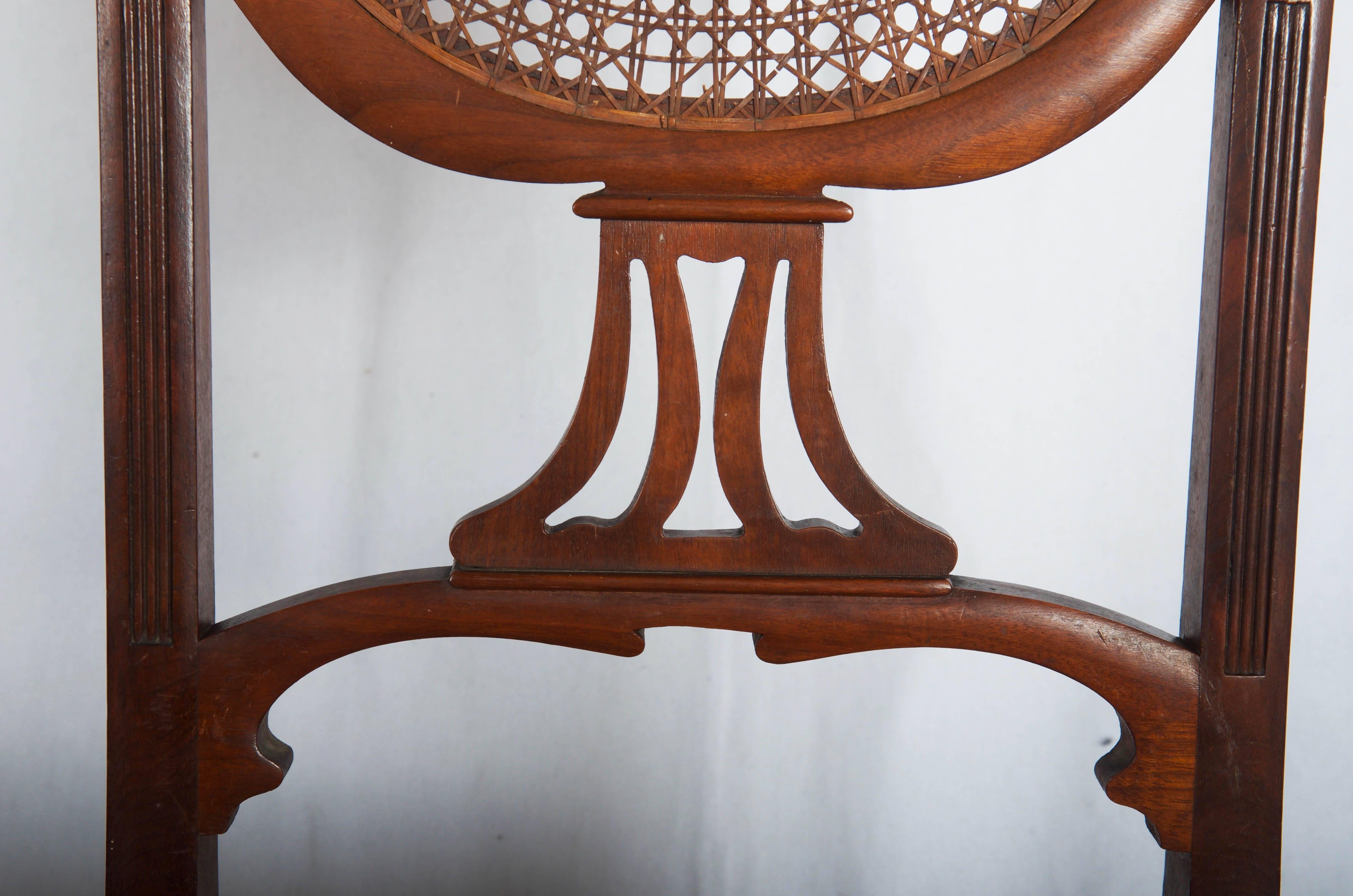 Upholstery French Art Nouveau Walnut Side Chairs