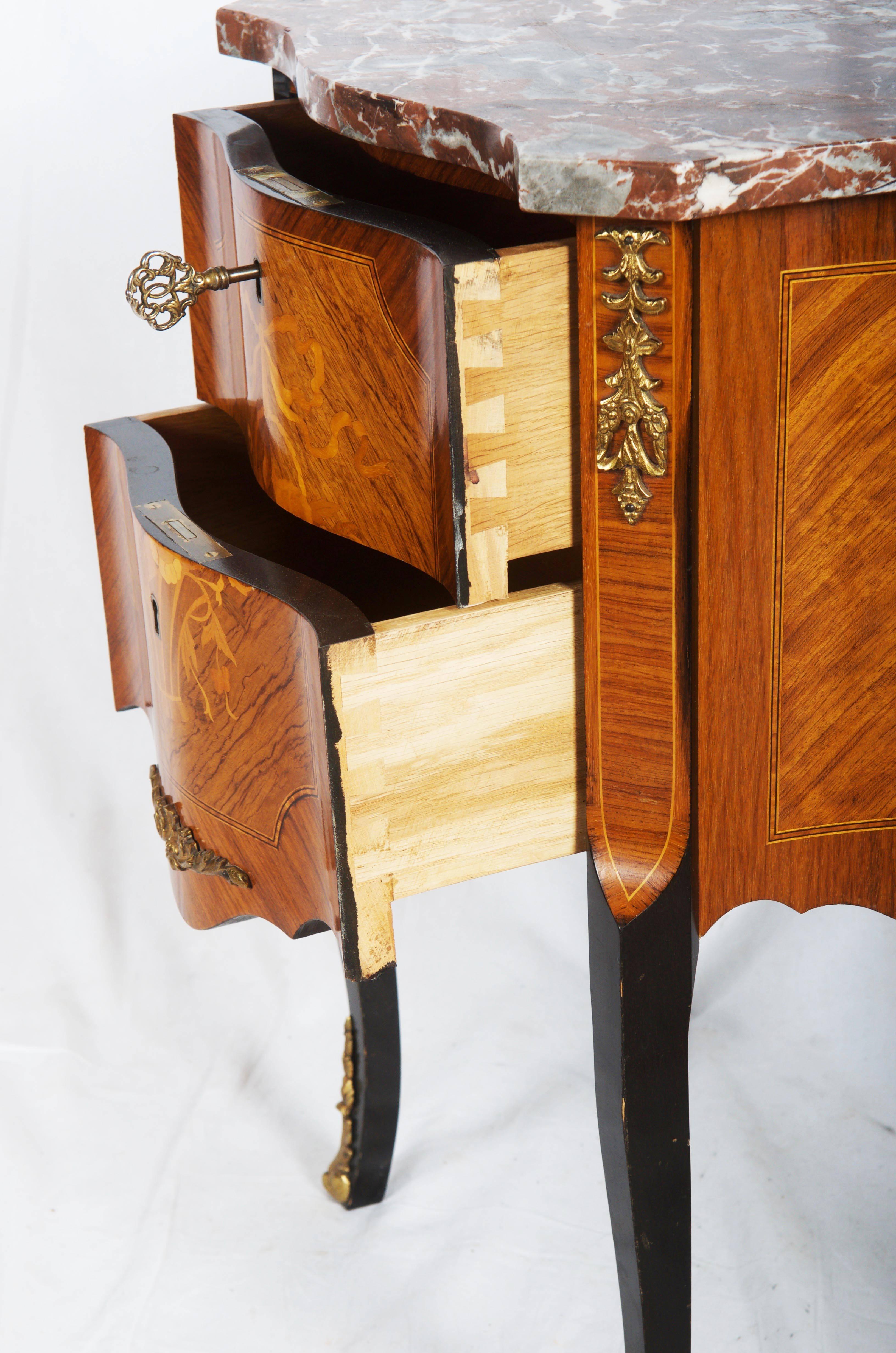 Louis XV Style Marquetry Side Table 1