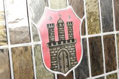 Grandi finestre tedesche in vetro colorato al piombo