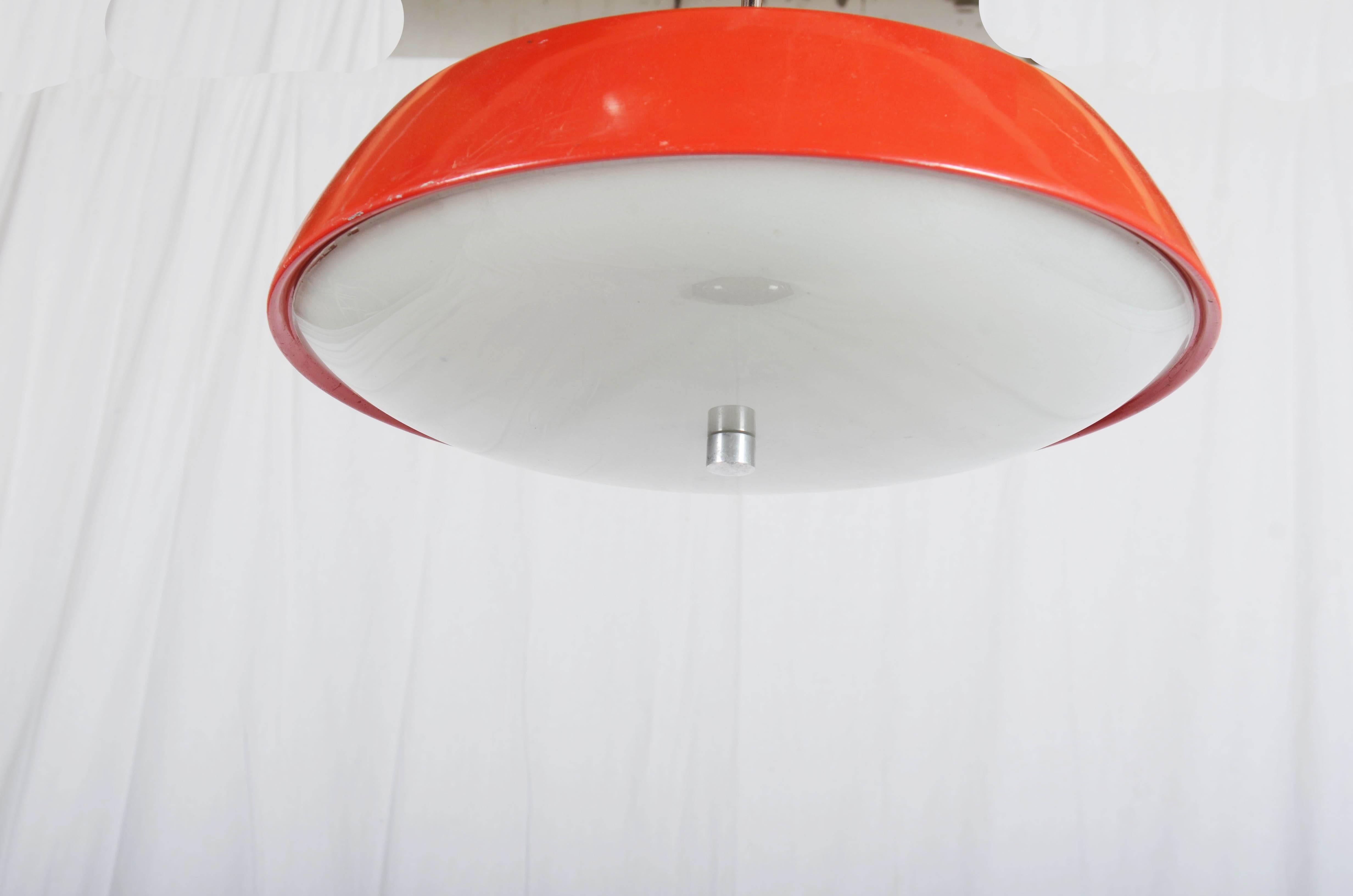 Lacquered Mid-Century Pendant Light by Josef Hurka