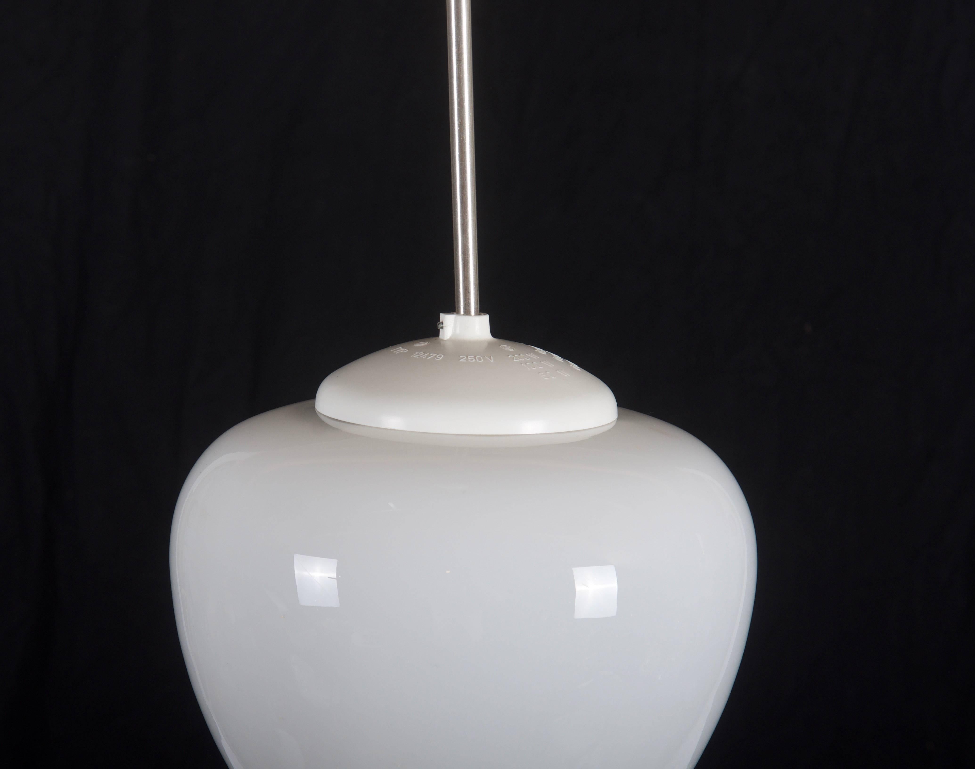 Mid-20th Century Bauhaus Opaline Pendant Lamp For Sale