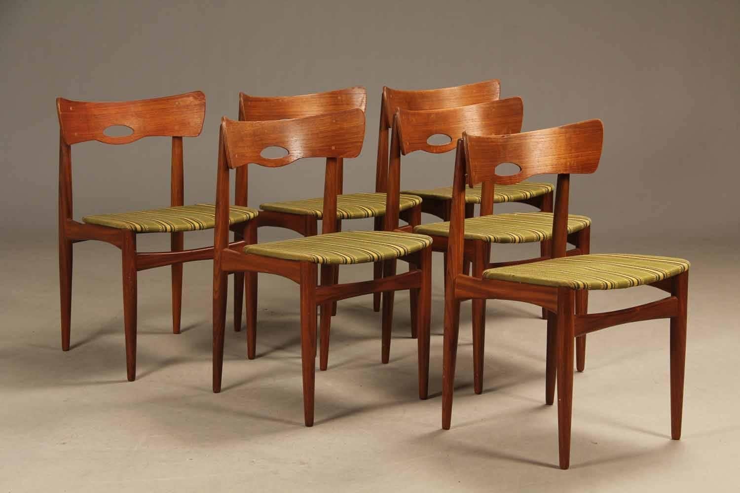 Rare Set of Six Danish Teak Chair by Bramin In Good Condition In Vienna, AT