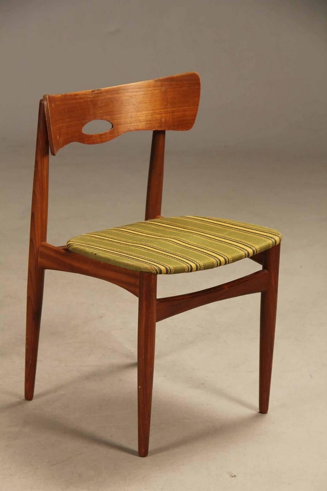 Mid-20th Century Rare Set of Six Danish Teak Chair by Bramin