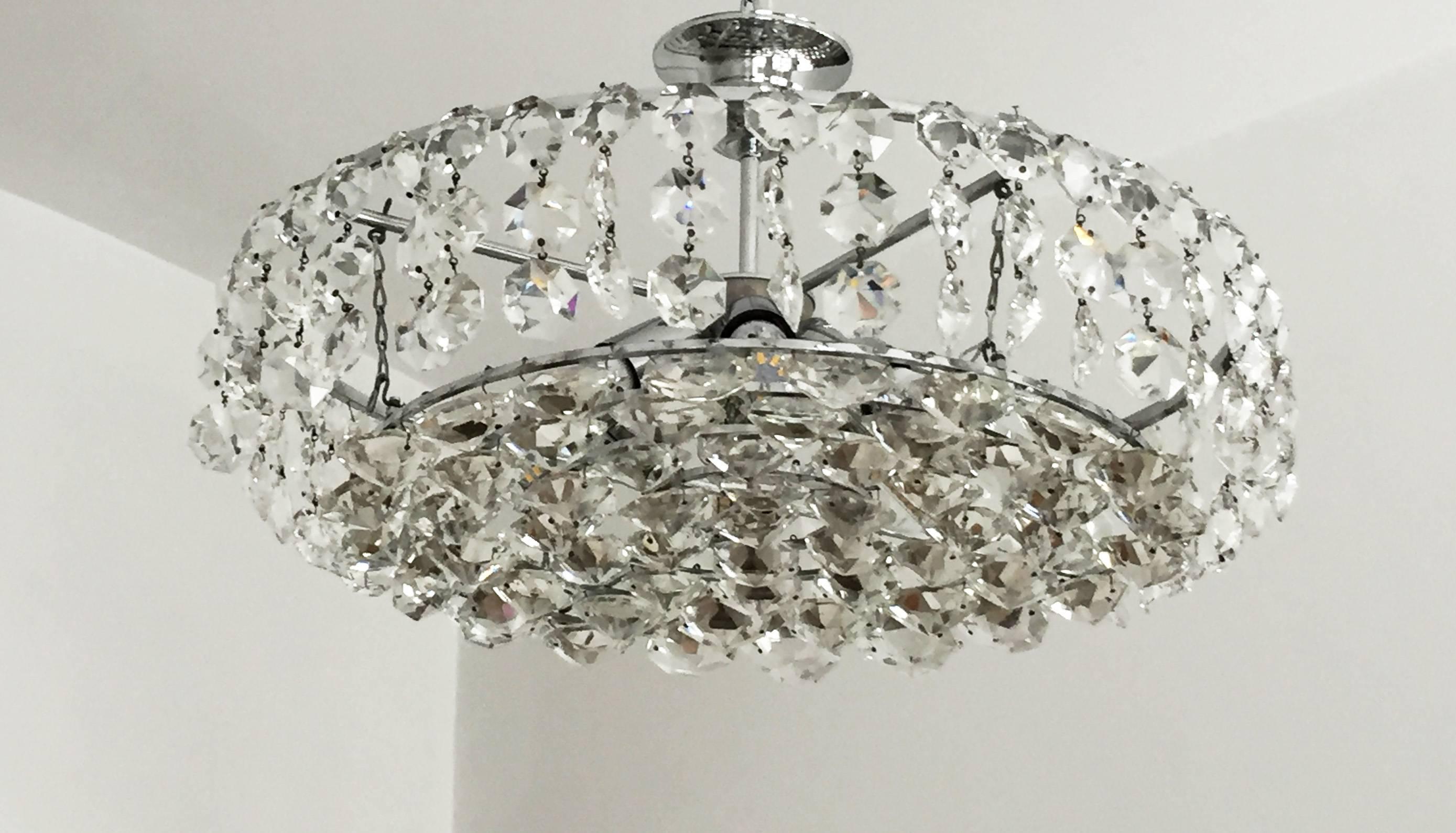 Austrian Cut Crystal Chandelier Attributed to Bakalowits and Soehne 3