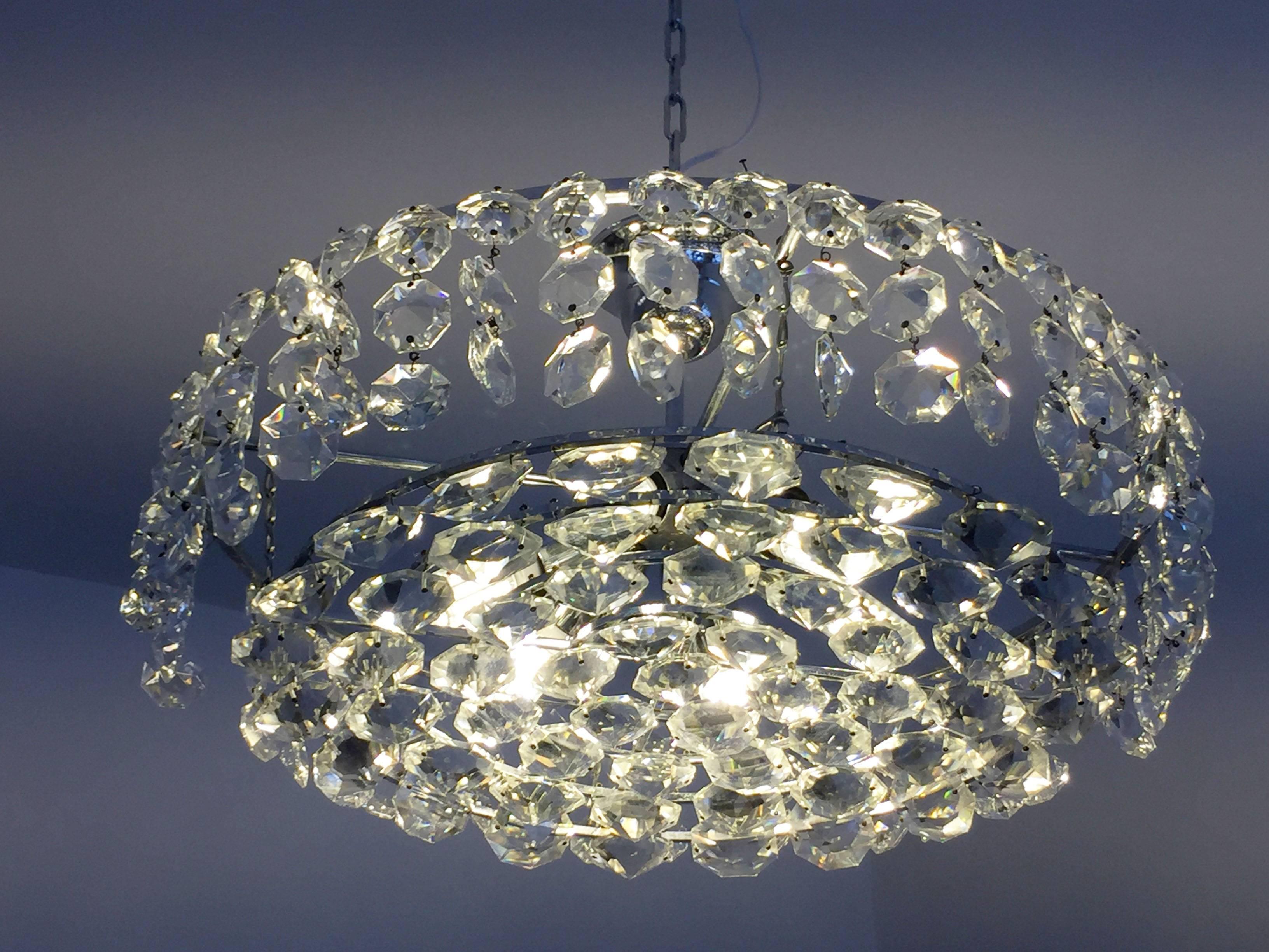 Austrian Cut Crystal Chandelier Attributed to Bakalowits and Soehne 5