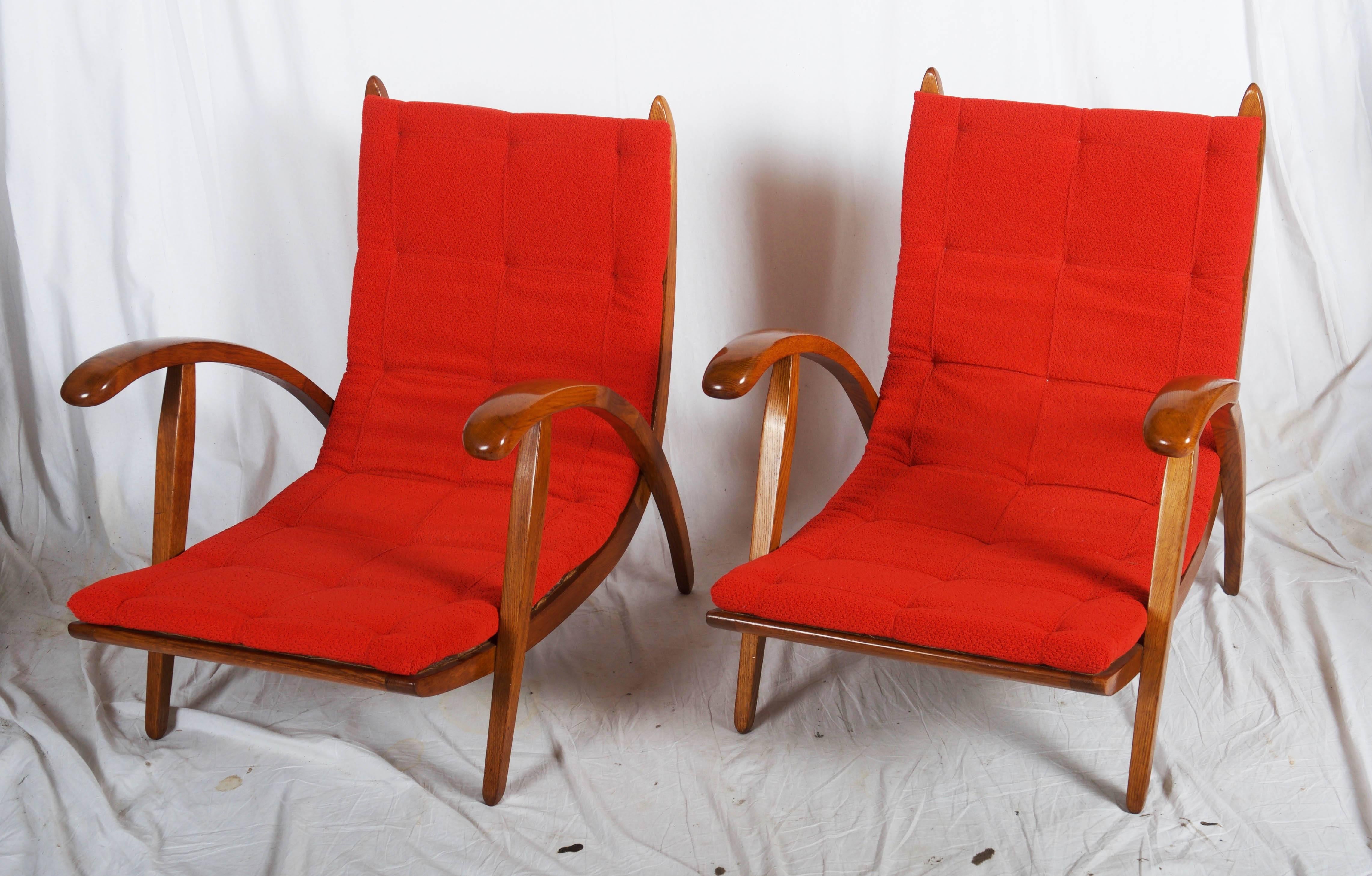 Very Rare Pair of Mid-Century Armchairs Attributed to Up-Zavody Brno For Sale 3