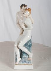 Rare Art Deco Figurine by Karl Ens "Satyr and Nude"