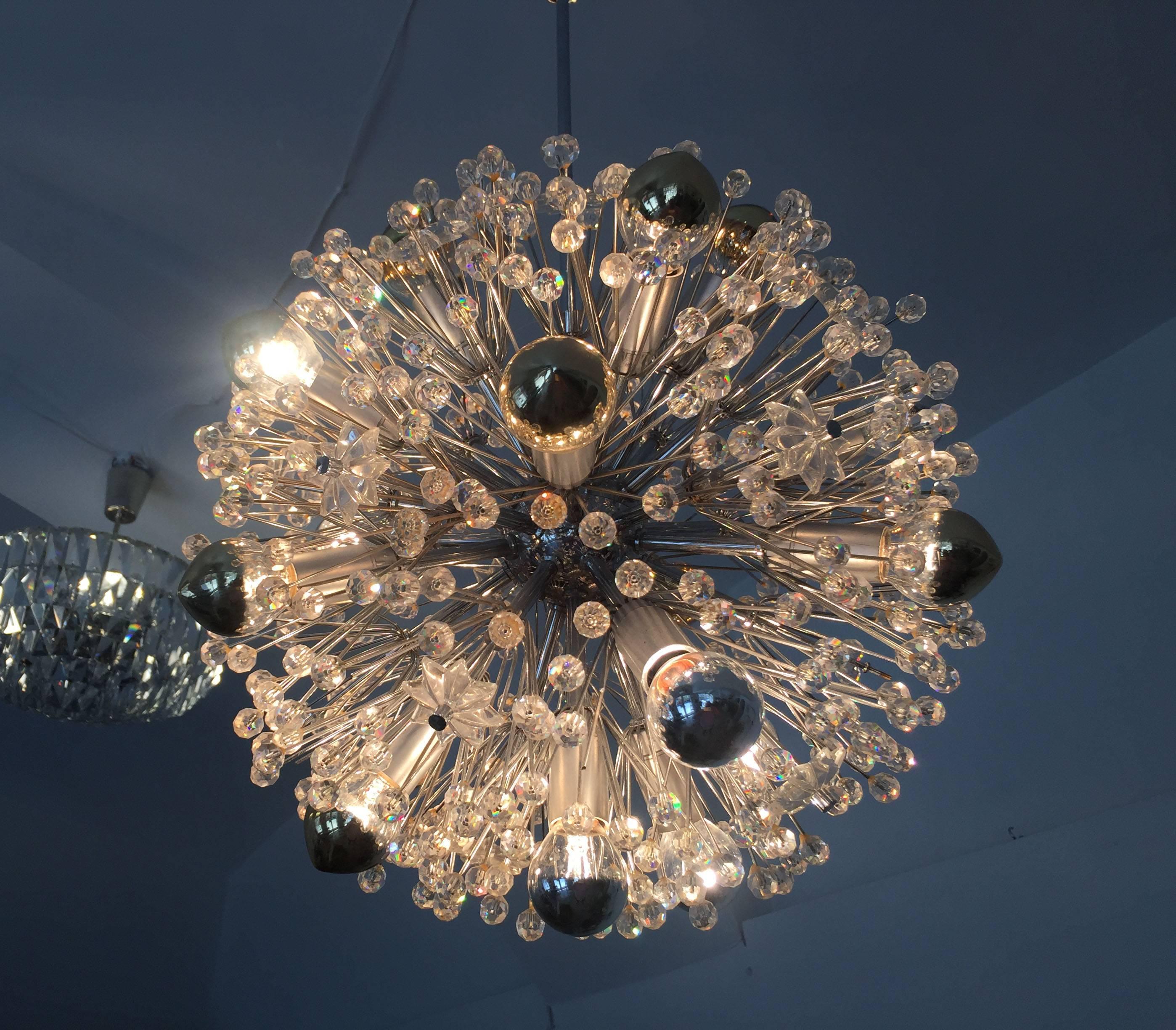 Mid-20th Century Sputnik Snowball Chandelier by Emil Stejnar for Rupert Nikoll For Sale