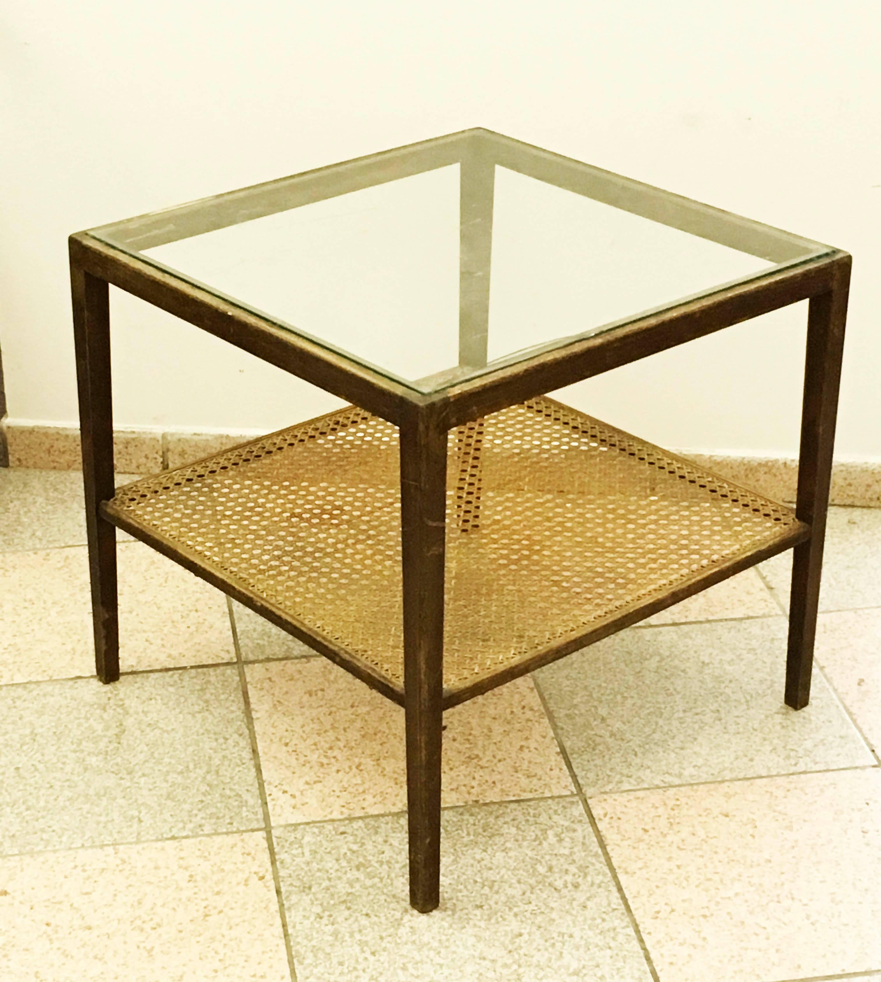 Cane Side Table by Julius Jirasek for Hagenauer Wien For Sale