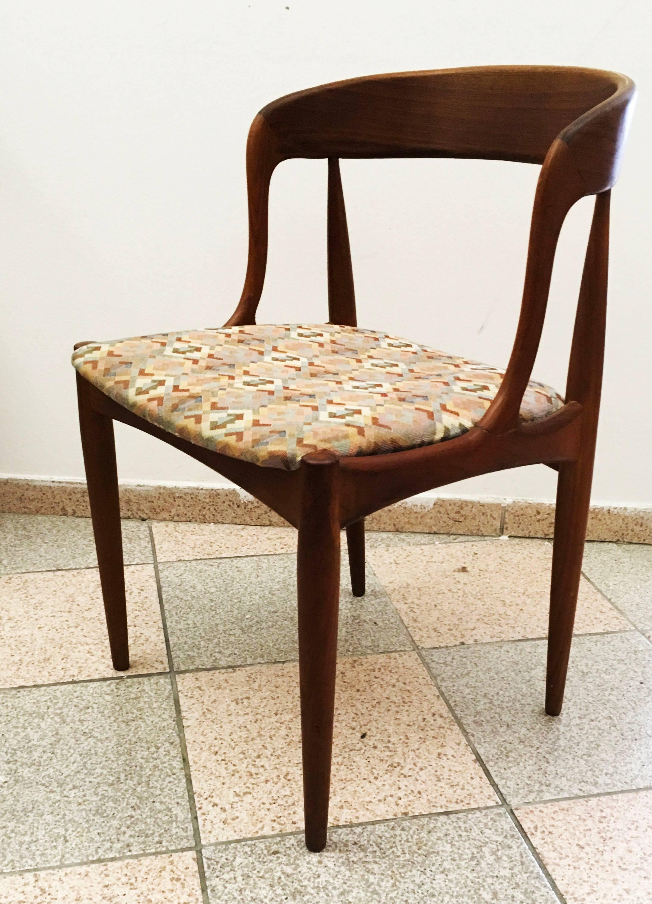 Teak Set of Four Dining Chairs by Johannes Andersen for Uldum Møbelfabrik