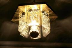 Mitte des Jahrhunderts Doria mundgeblasen Murano Flush Mounts Lampe
