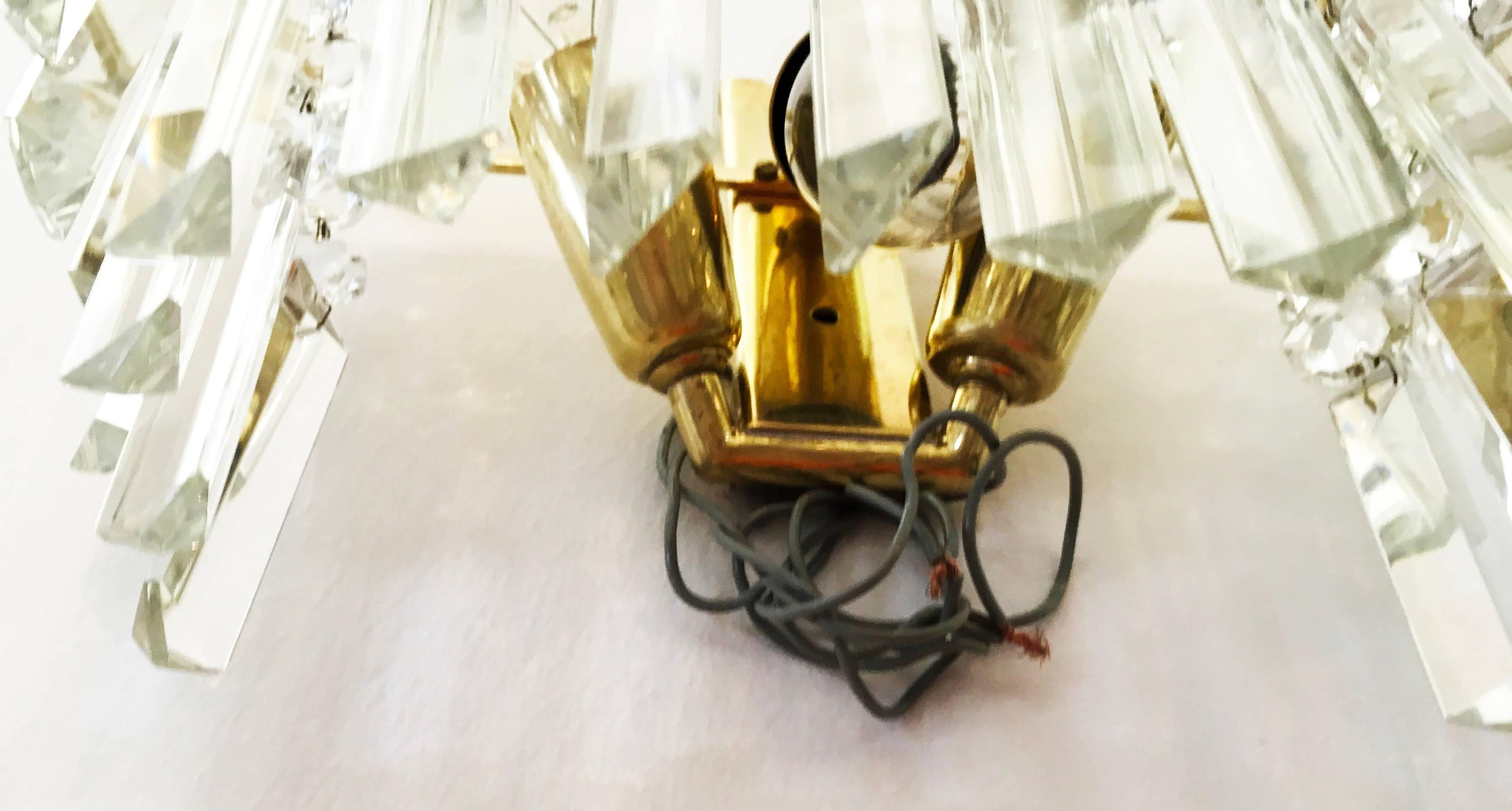 Paire d'appliques autrichiennes en cristal par Bakalowits et Sohne en vente 3