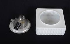 Lampada da incasso o da parete di metà secolo in vetro opalino bianco