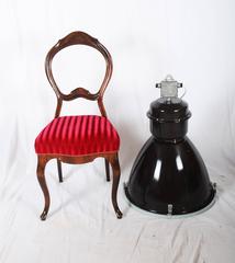 Grande lampe à suspension industrielle noire d'usine tchèque, style industriel