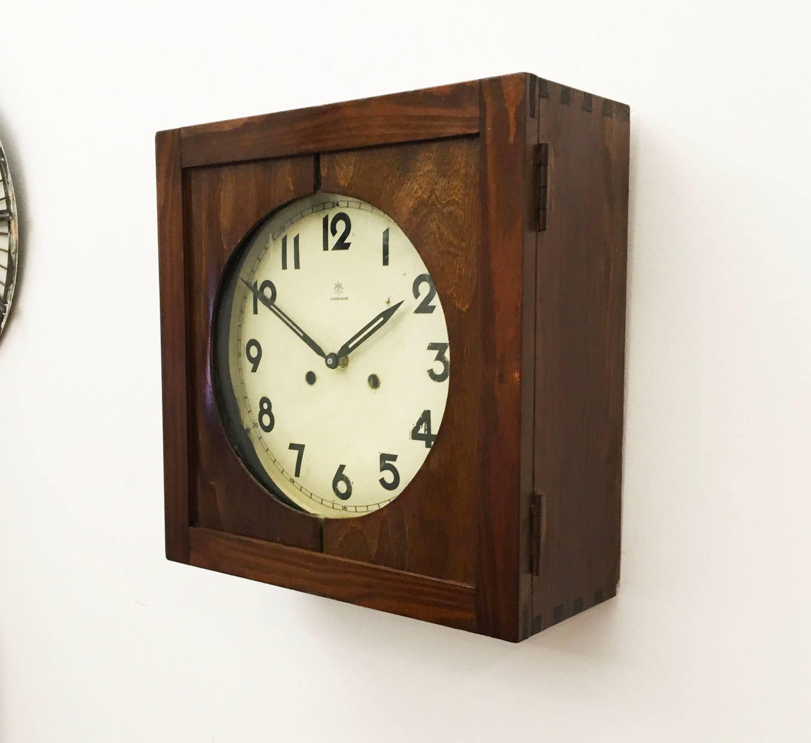 Art Deco Junghans Wall Clock For Sale