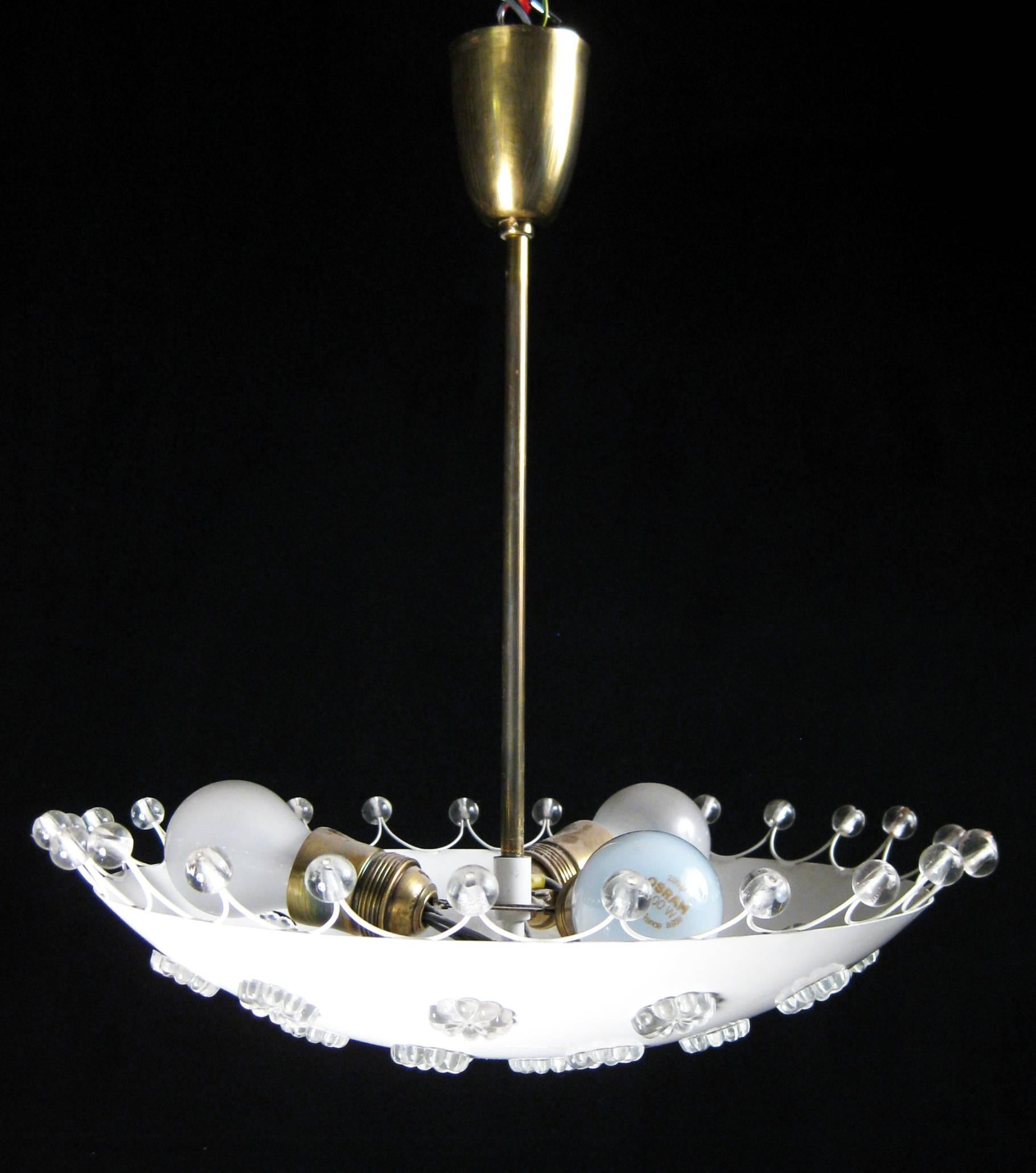 Mid-Century Modern Flush Mount Ceiling Chandeliers by Emil Stejnar for Rupert Nikoll For Sale