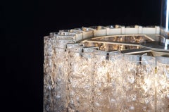 Elegant German Mid-Century Doria Textured Glass Chandelier
