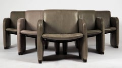 Juego de seis sillones de cuero COR