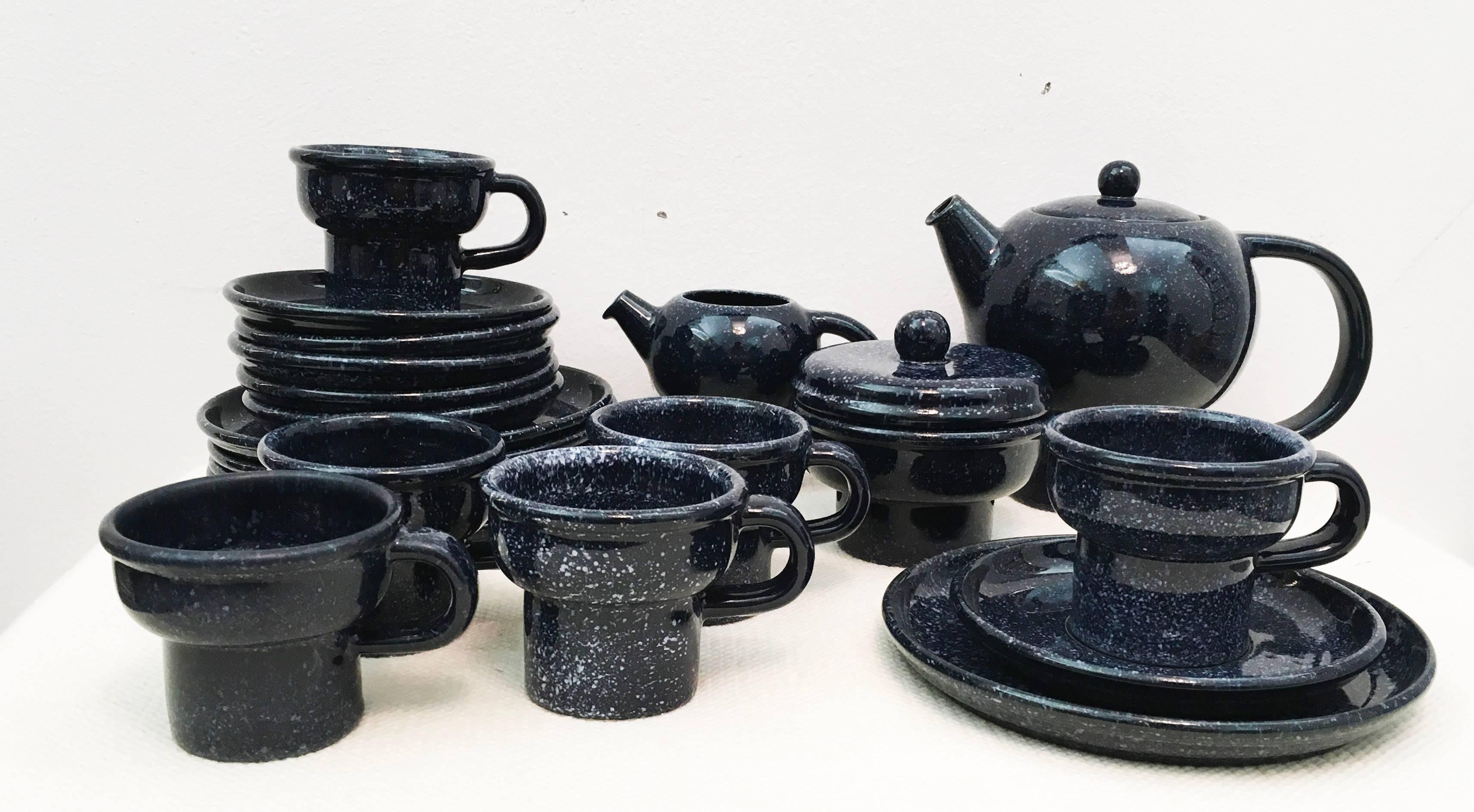 Stoneware Cafe Set by Carl Auböck for Ostovics In Excellent Condition For Sale In Vienna, AT